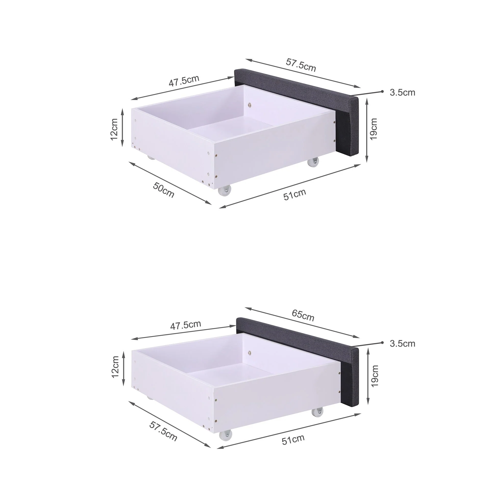 Eleanor Queen Bed Frame with 4 Drawers - Dark Grey - Image 13
