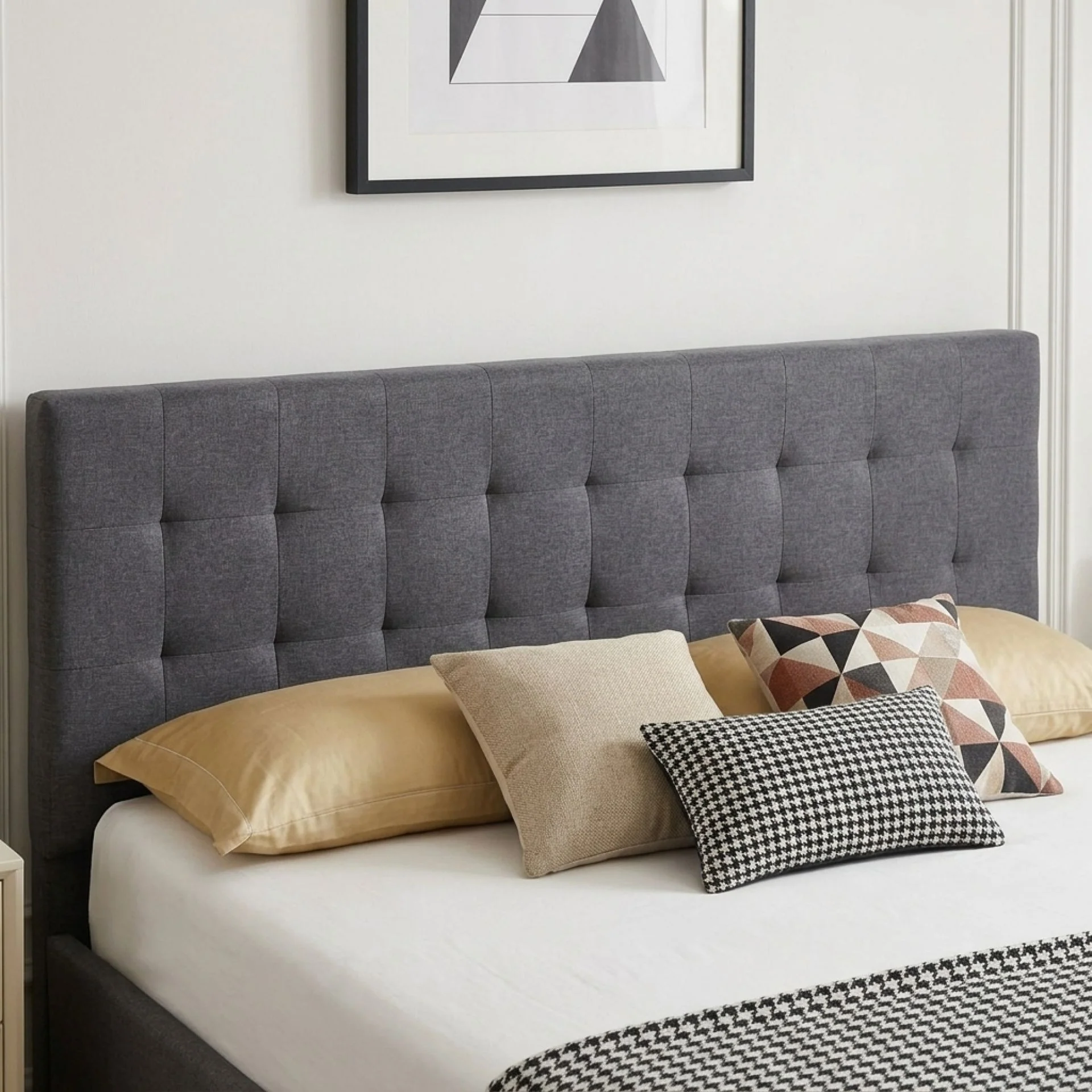 Eleanor Queen Bed Frame with 4 Drawers - Dark Grey - Image 6