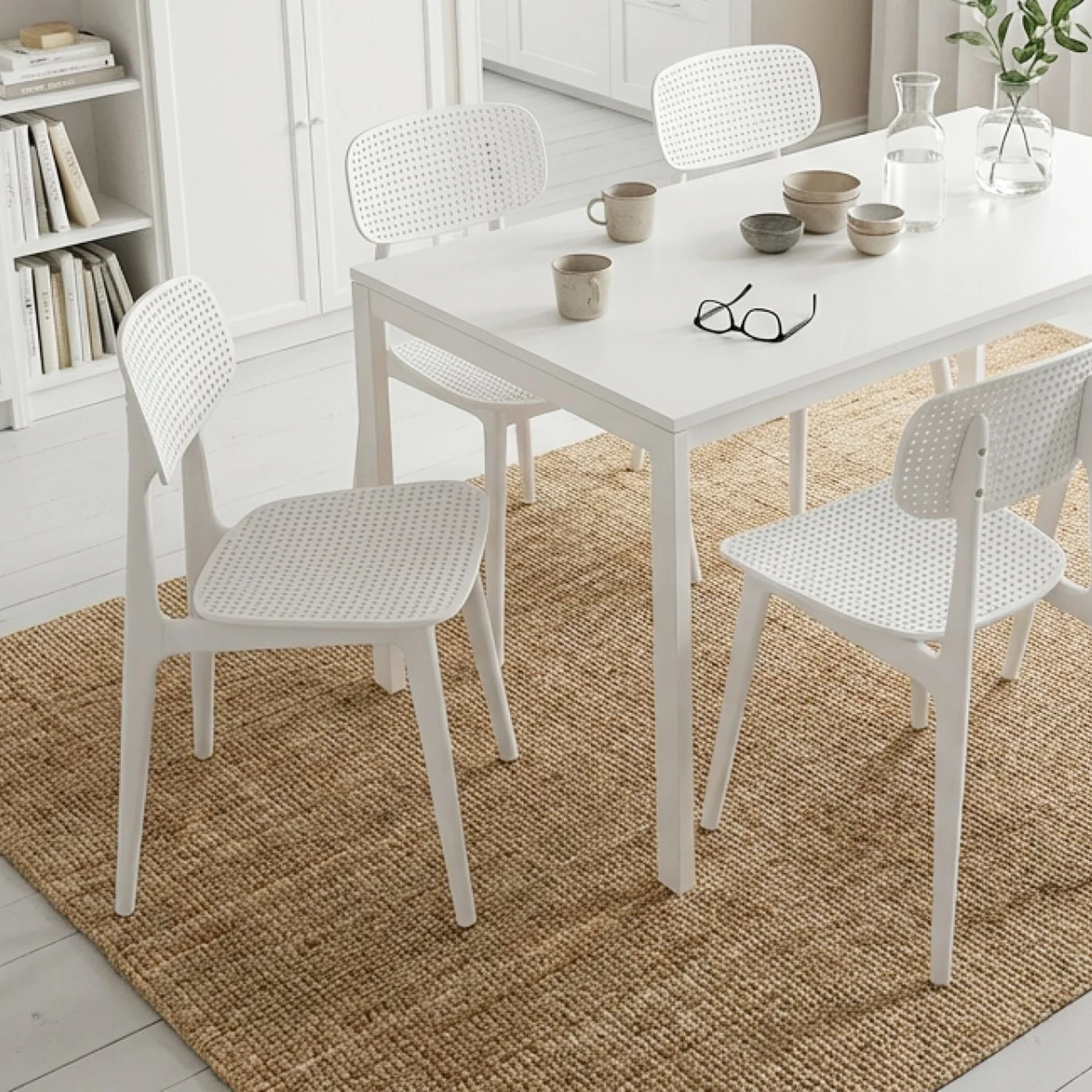 Elias Dining Chair - Set of 4 - White - Image 4