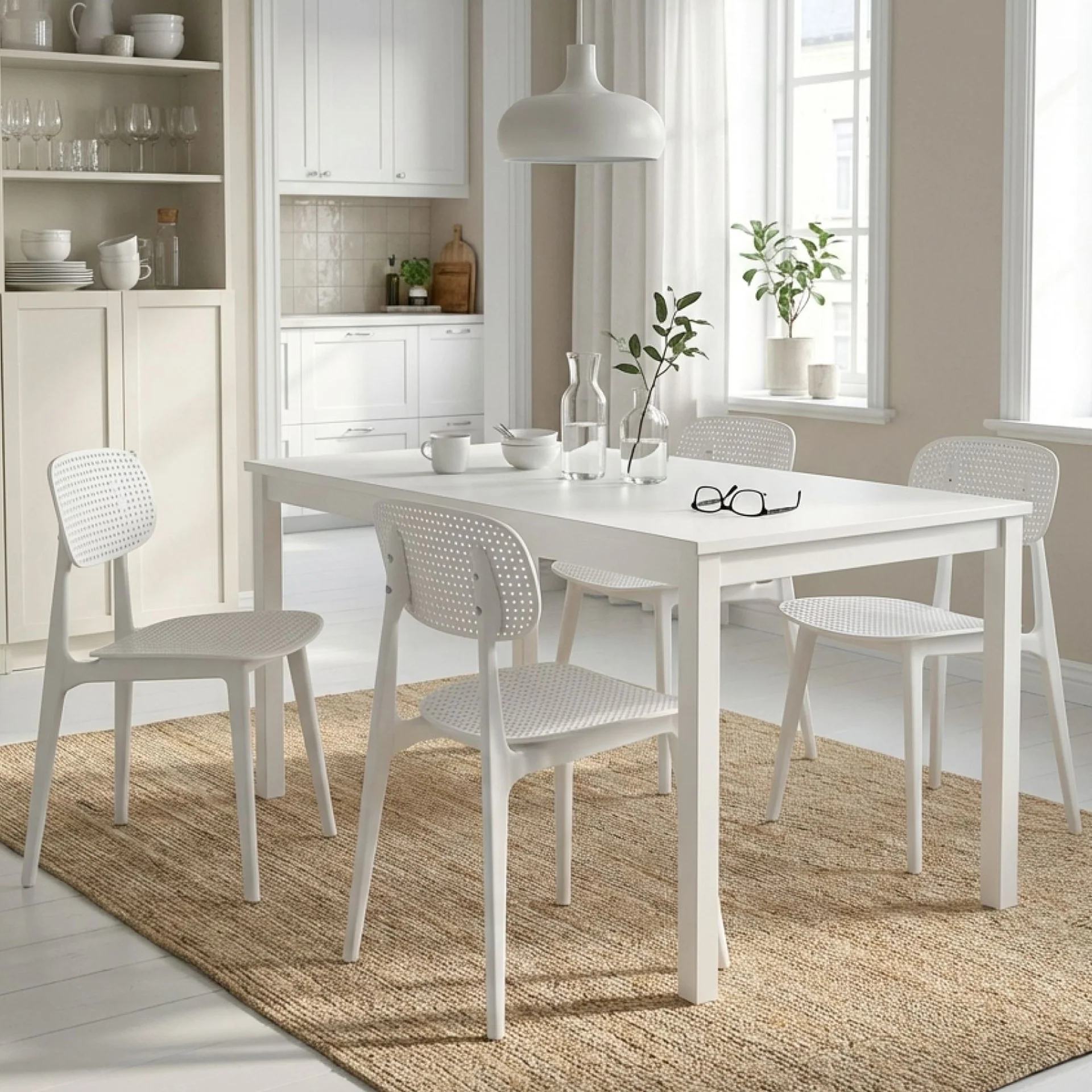Elias Dining Chair - Set of 4 - White - Image 5