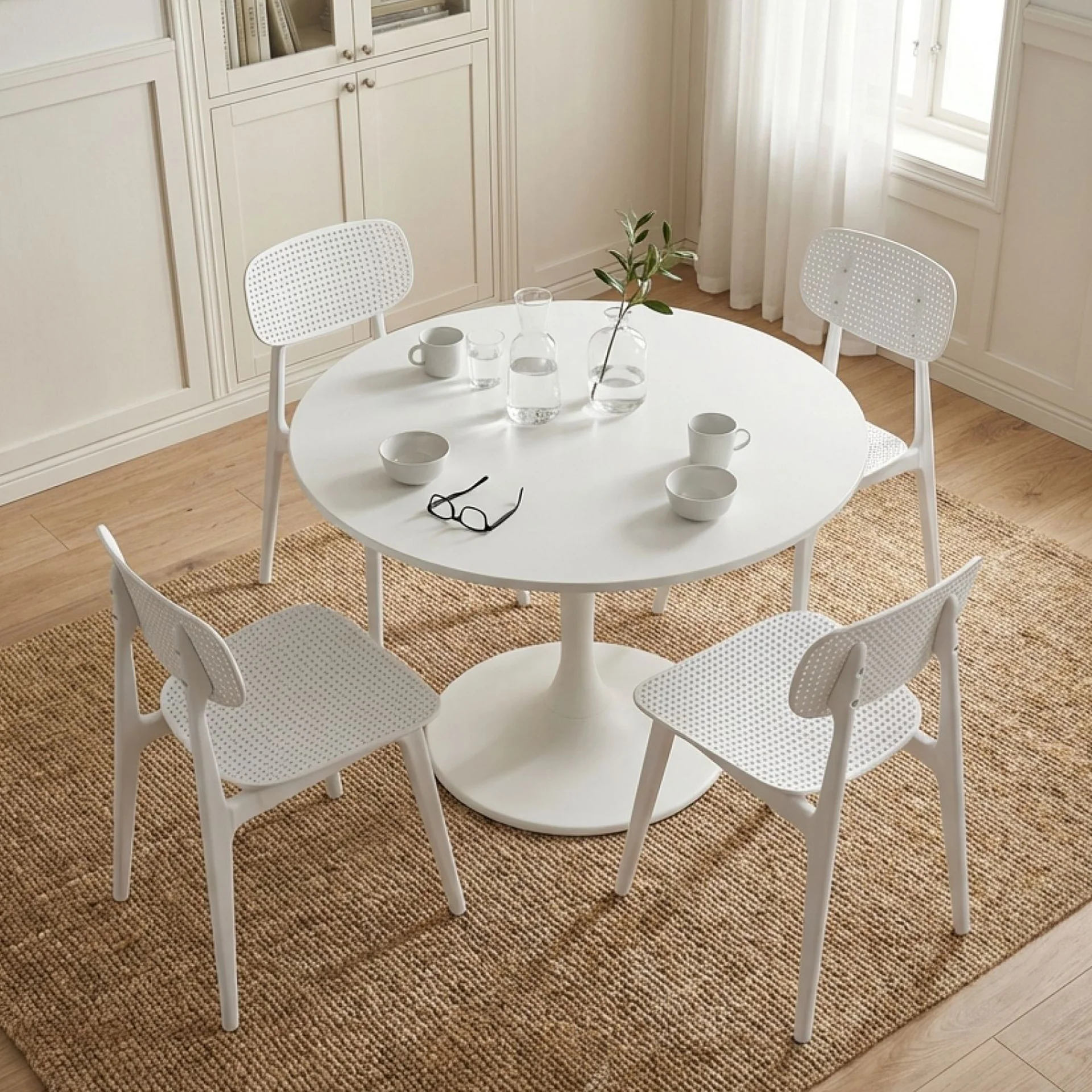 Elias Dining Chair - Set of 4 - White - Image 7