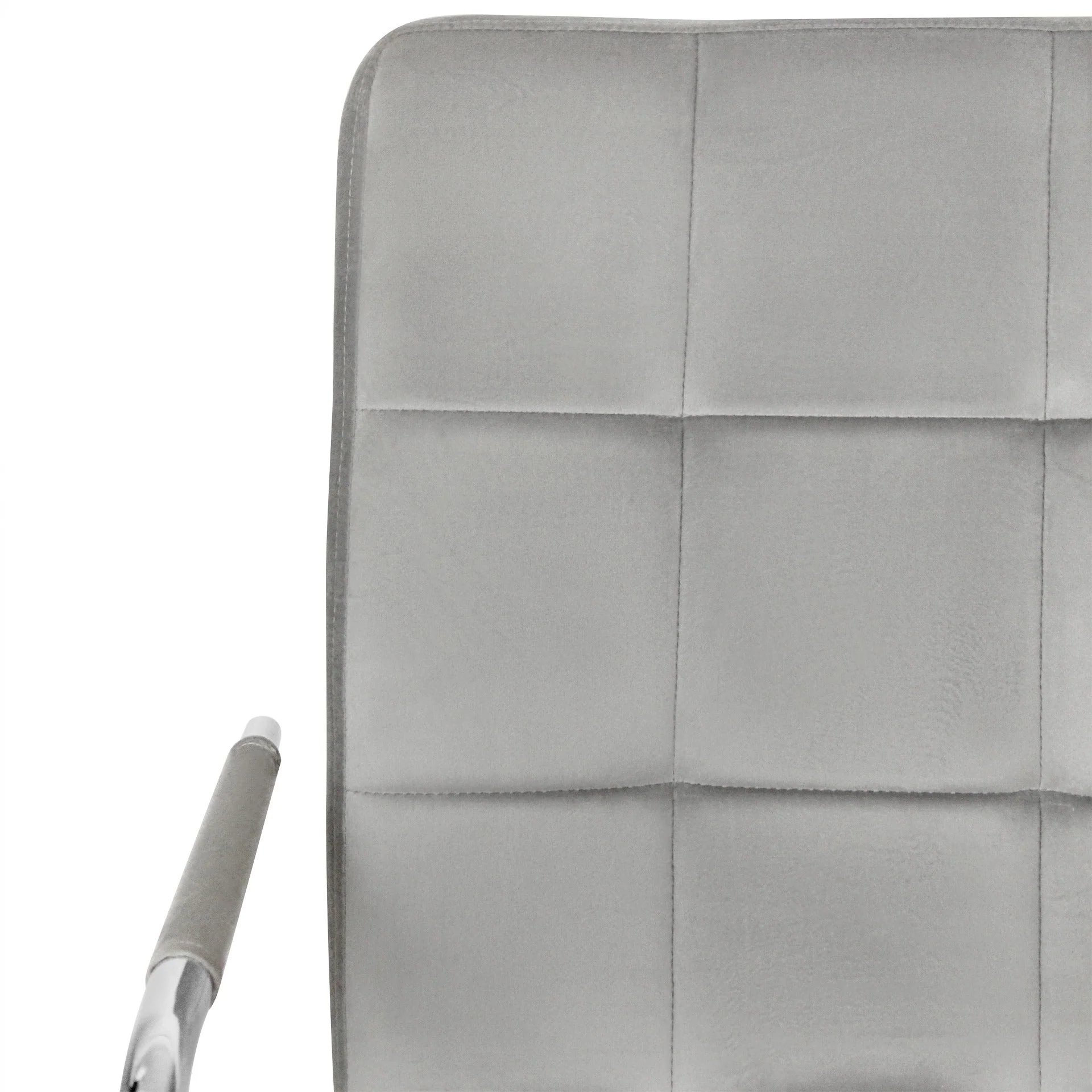 Eliezer Velvet Office Chair - Light Grey - Image 10