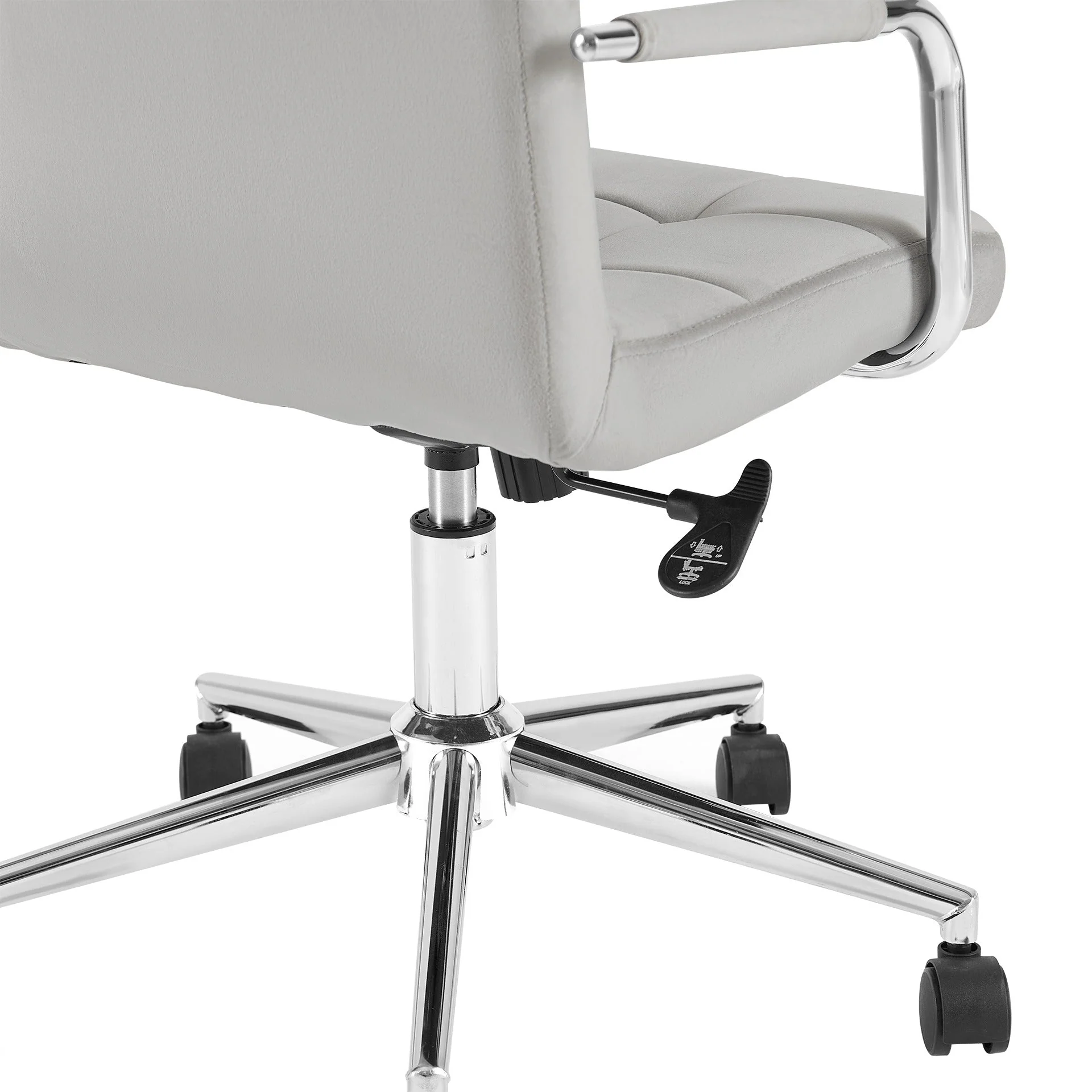 Eliezer Velvet Office Chair - Light Grey - Image 14