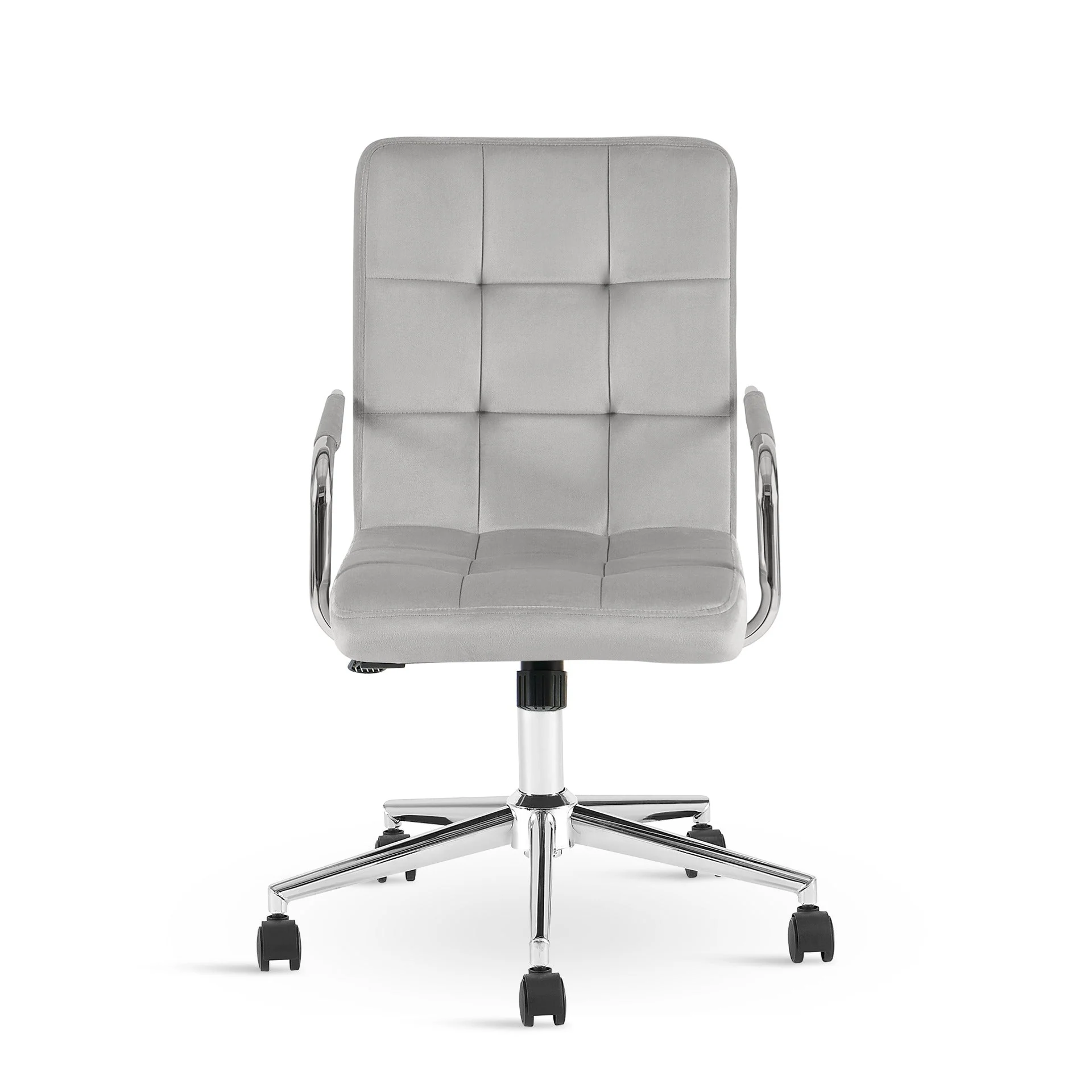 Eliezer Velvet Office Chair - Light Grey - Image 7