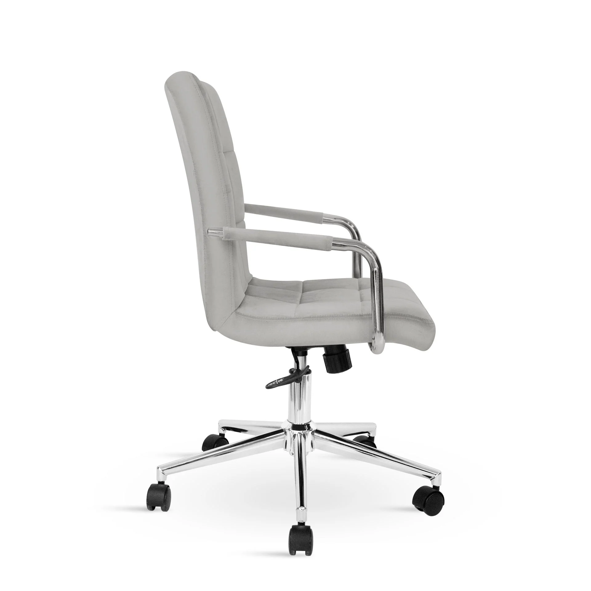 Eliezer Velvet Office Chair - Light Grey - Image 8