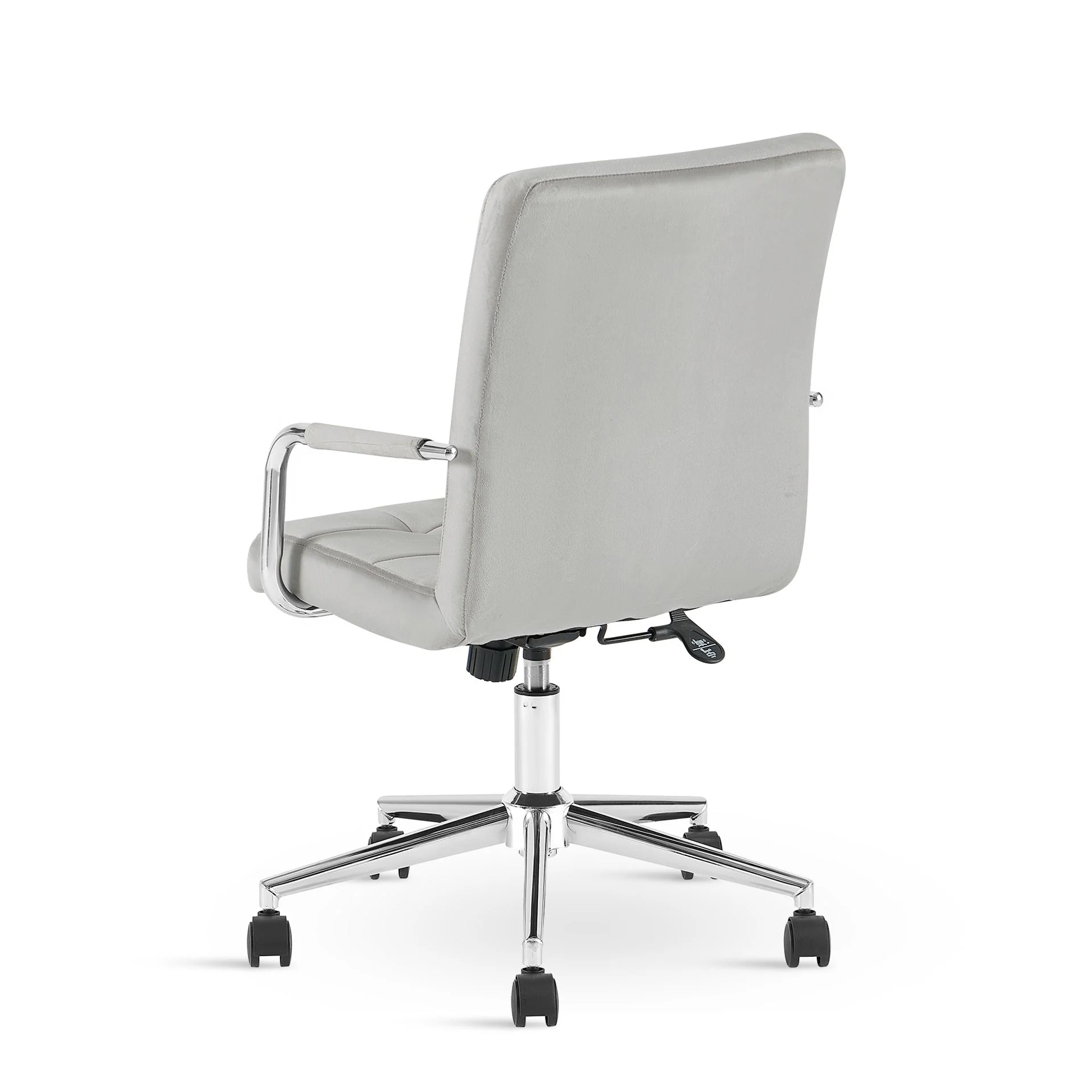 Eliezer Velvet Office Chair - Light Grey - Image 9