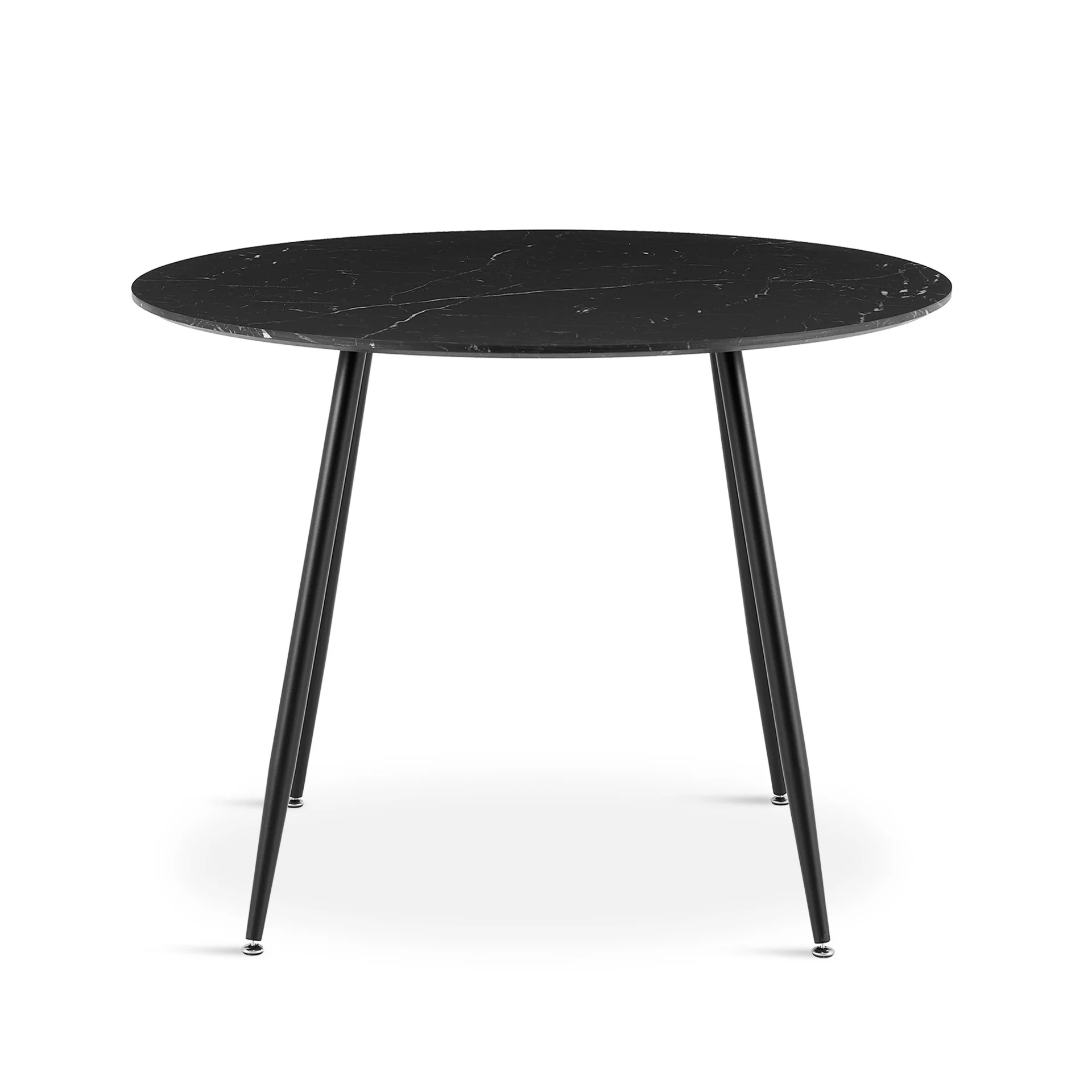 Elijah 100cm Round Dining Table - Black Silver - Image 7