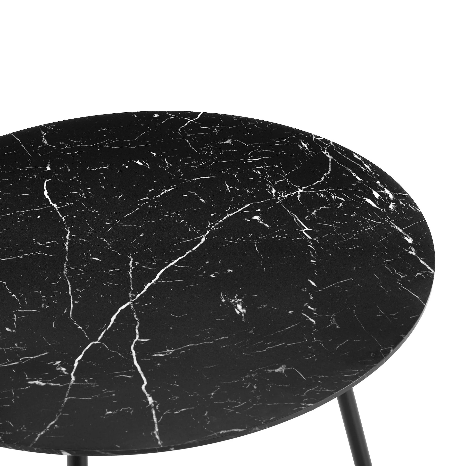 Elijah 100cm Round Dining Table - Black Silver - Image 9