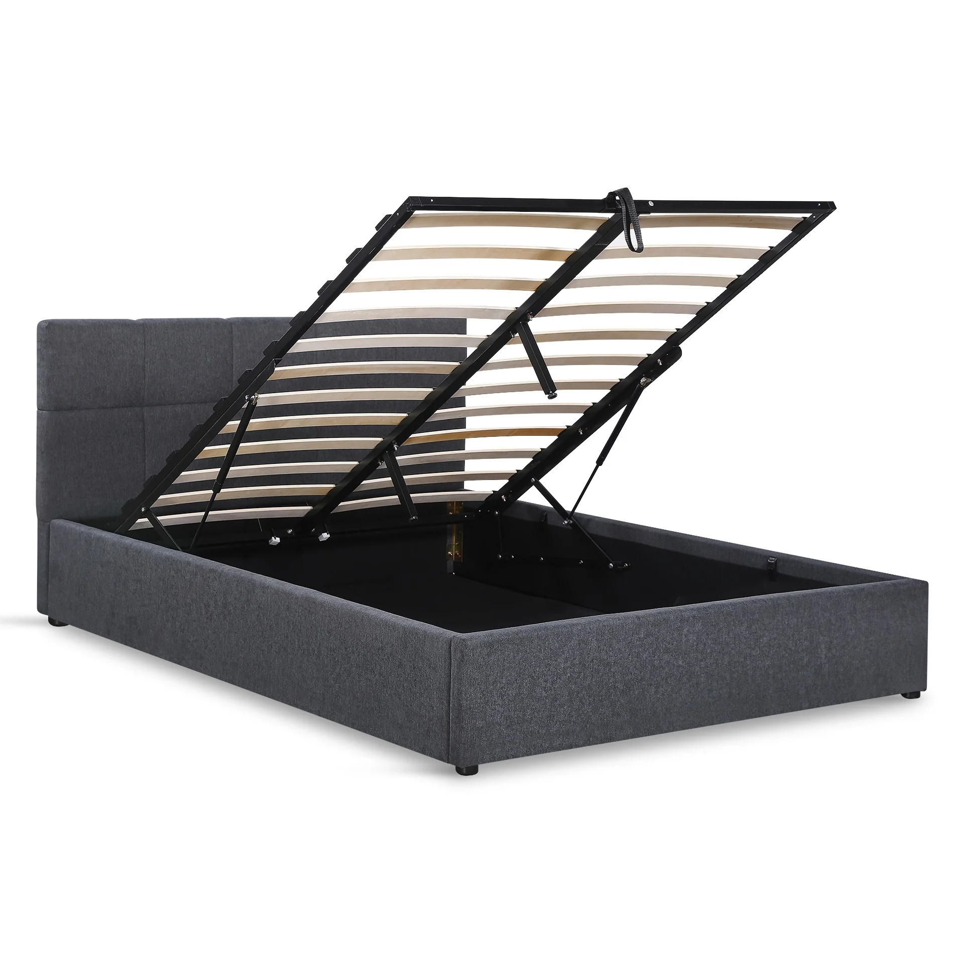 Elizabeth Double Gas Lift Bed Frame - Dark Grey - Image 7