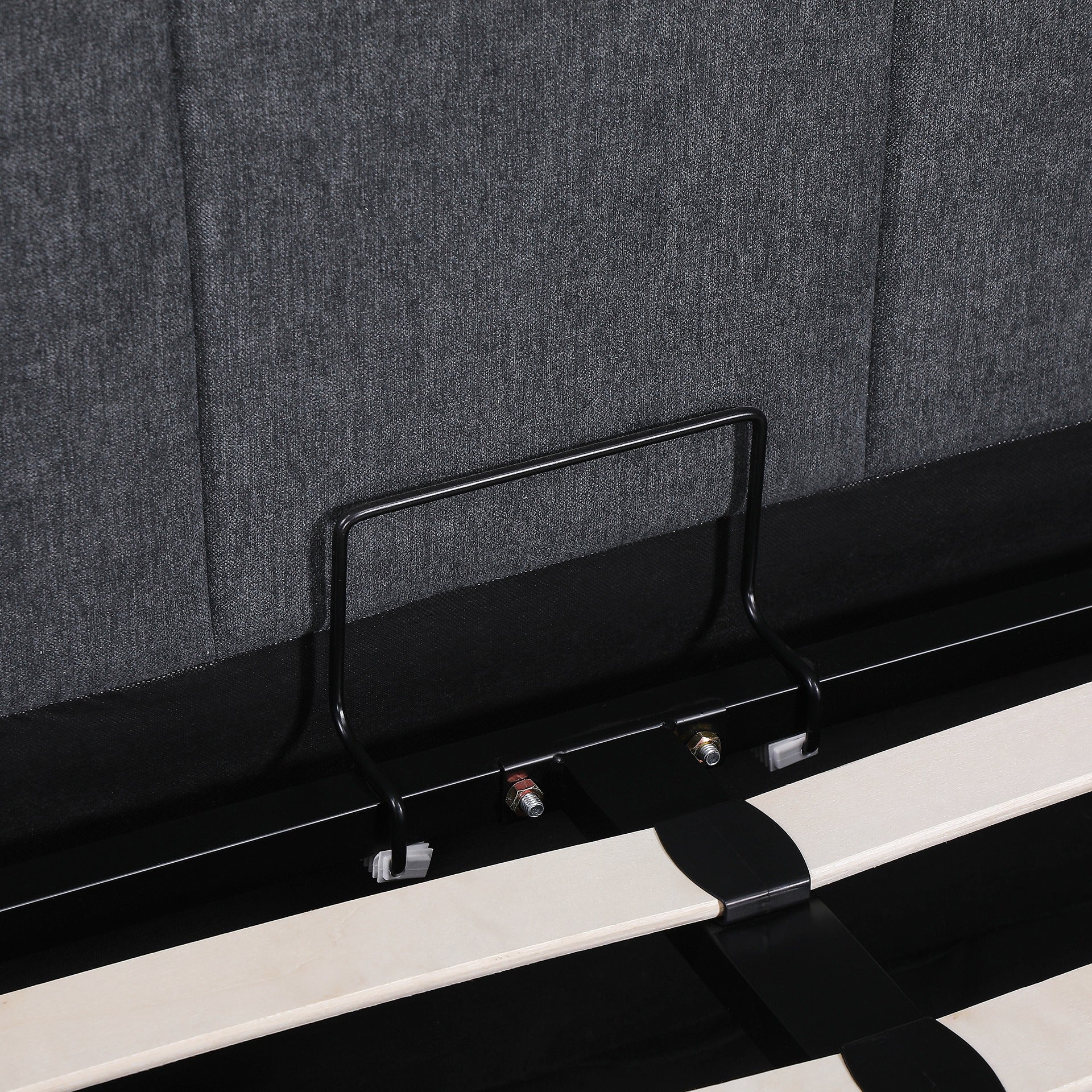 Elizabeth Queen Gas Lift Bed Frame - Dark Grey - Image 11