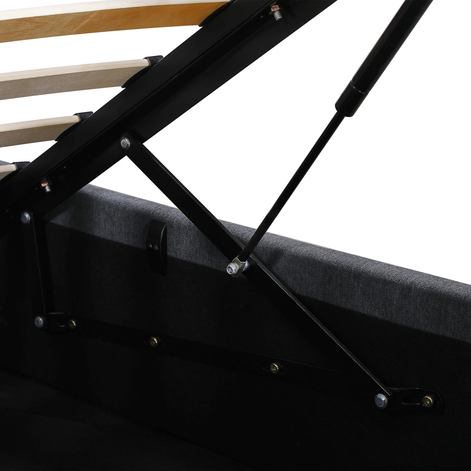 Elizabeth Queen Gas Lift Bed Frame - Dark Grey - Image 12
