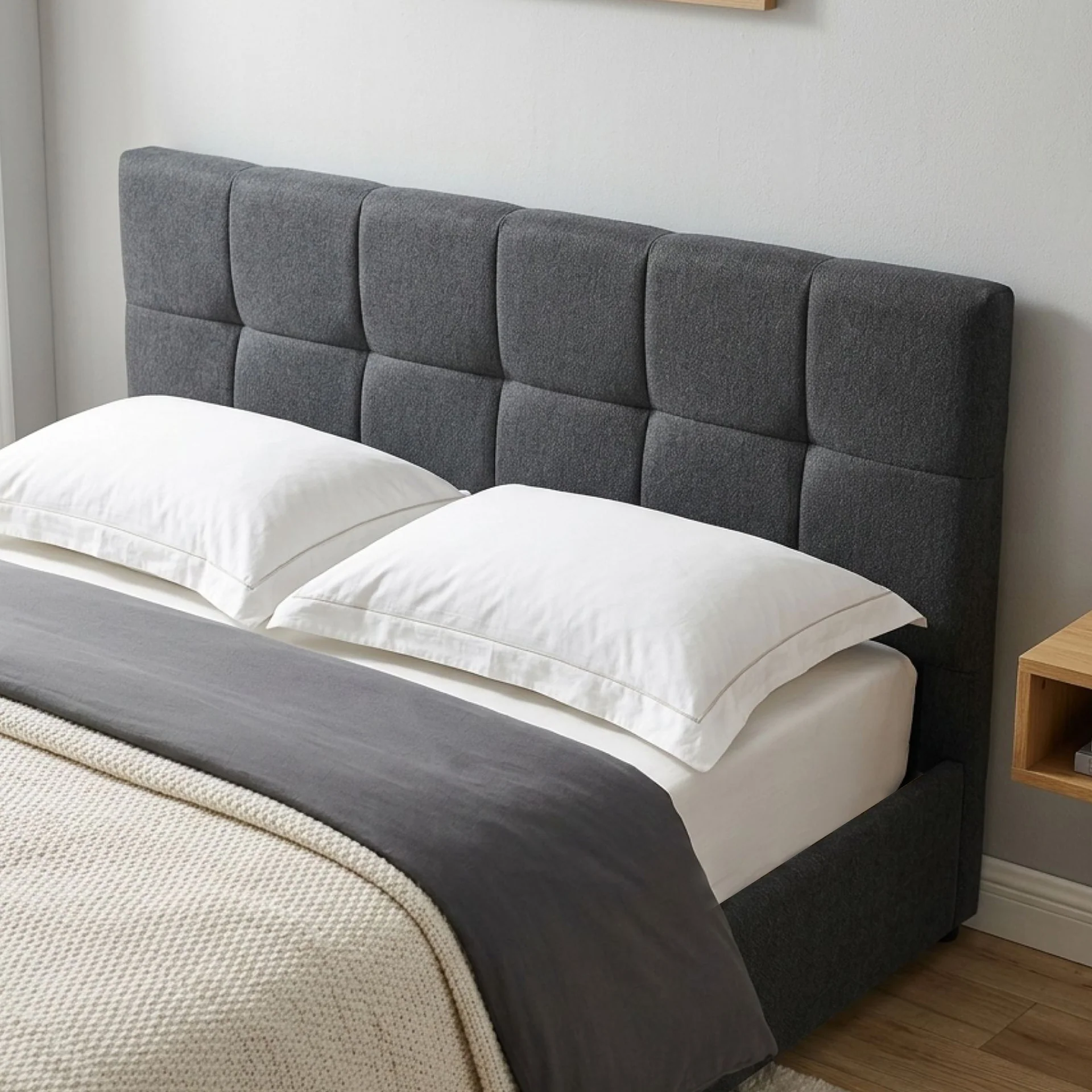 Elizabeth Queen Gas Lift Bed Frame - Dark Grey - Image 5