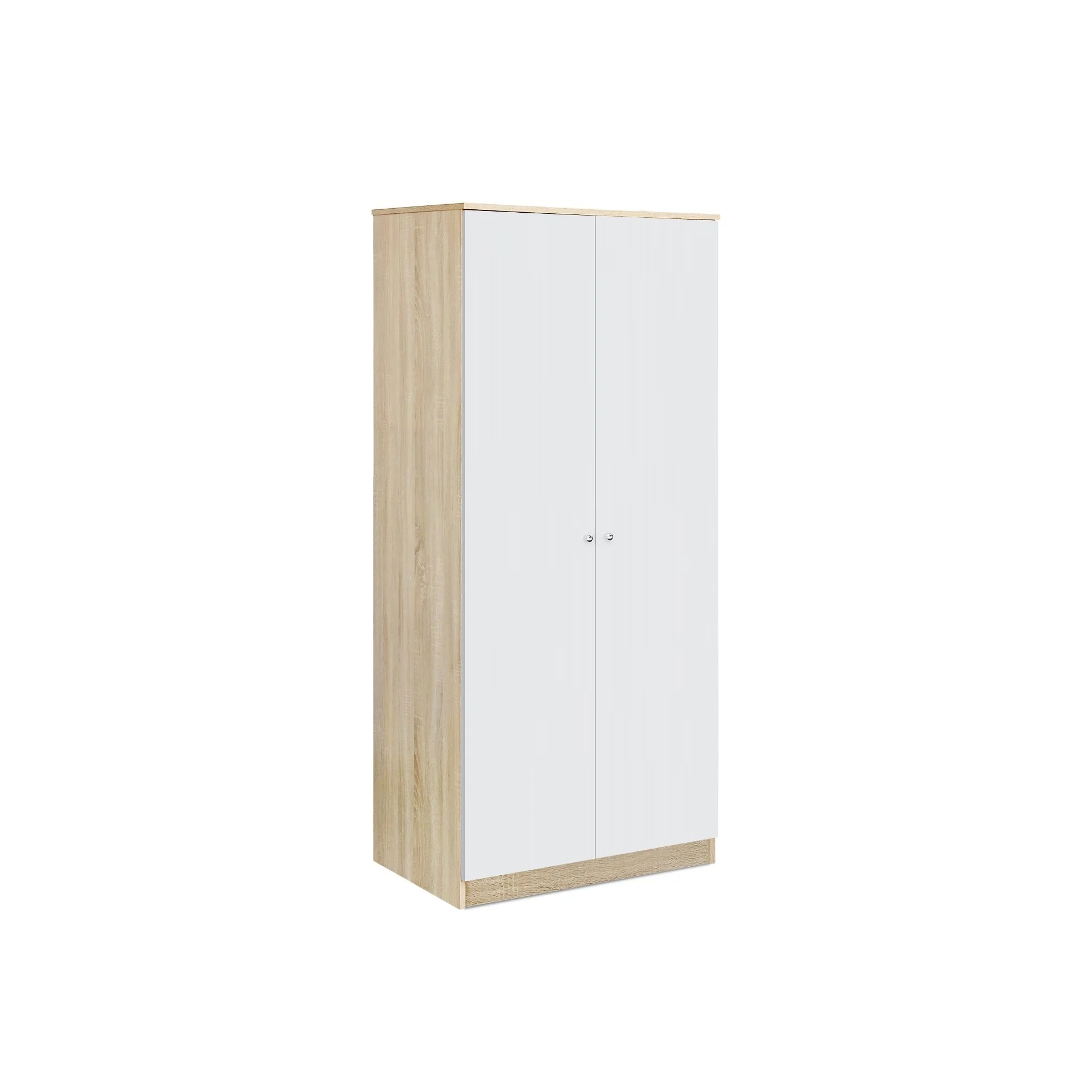 Ellis 2 Door Wardrobe - Oak + White - Image 4