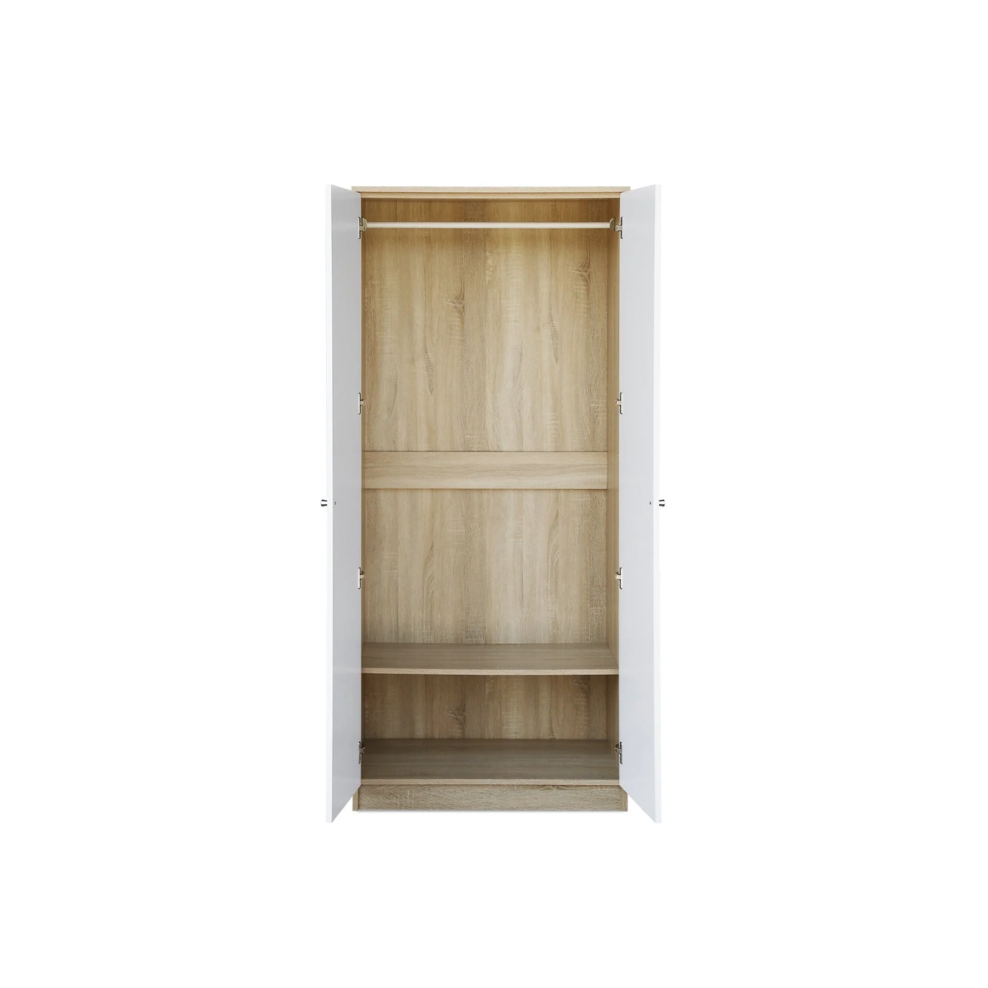 Ellis 2 Door Wardrobe - Oak + White - Image 6