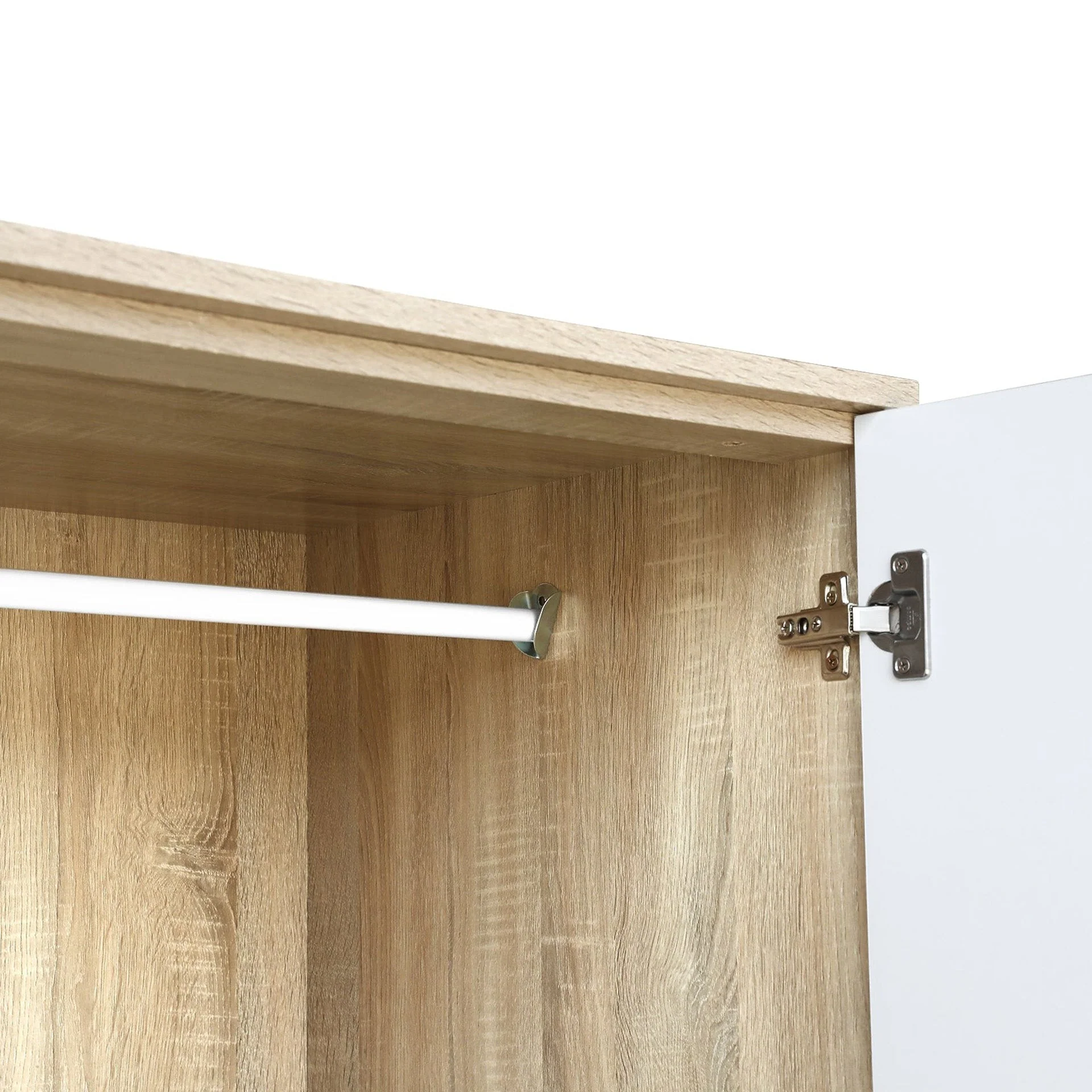 Ellis 2 Door Wardrobe - Oak + White - Image 7