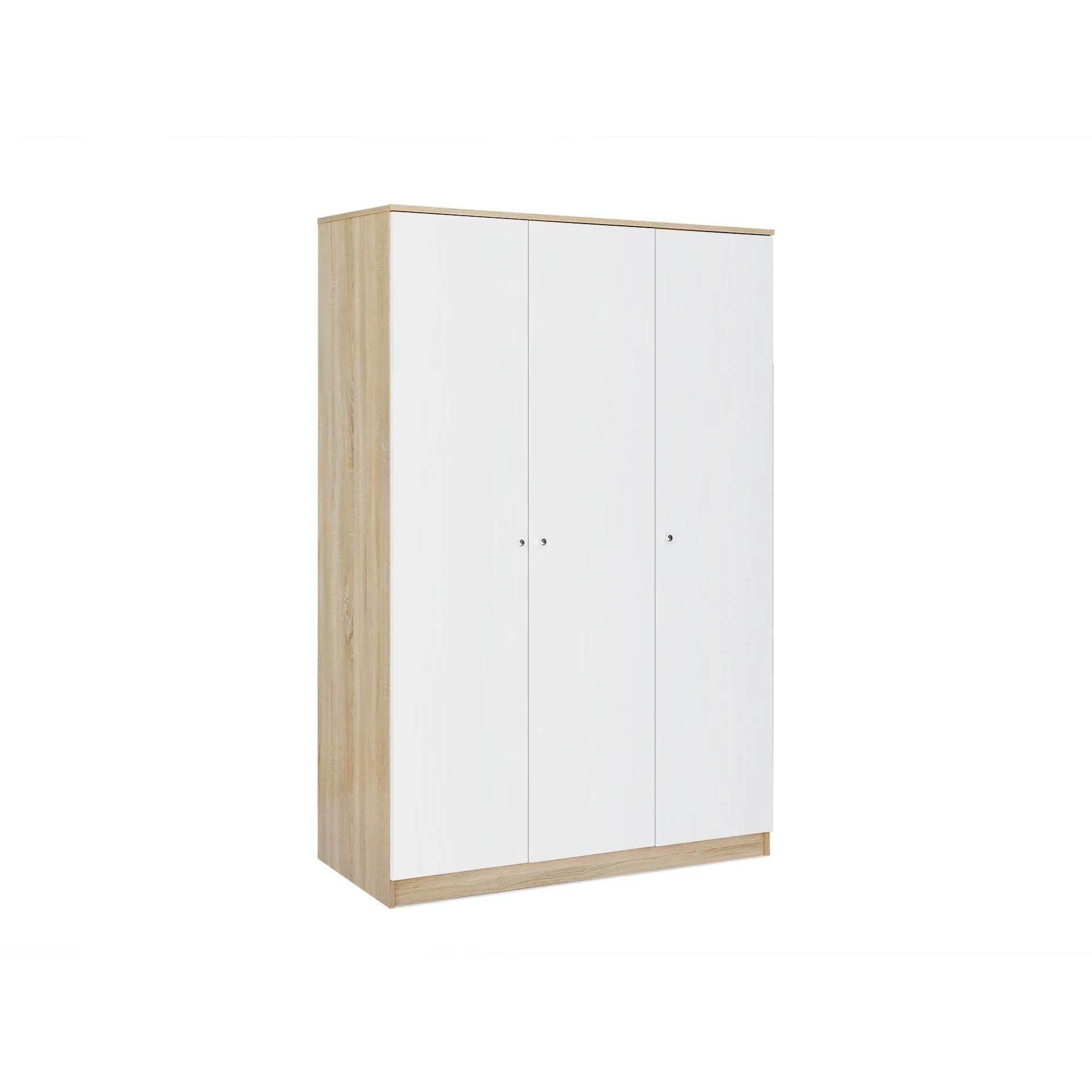 Ellis 3 Door Wardrobe - Oak + White - Image 7