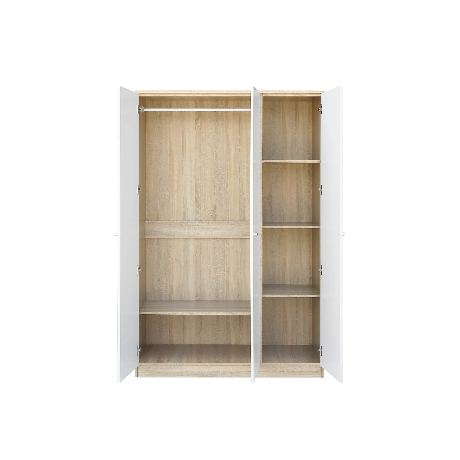 Ellis 3 Door Wardrobe - Oak + White - Image 9