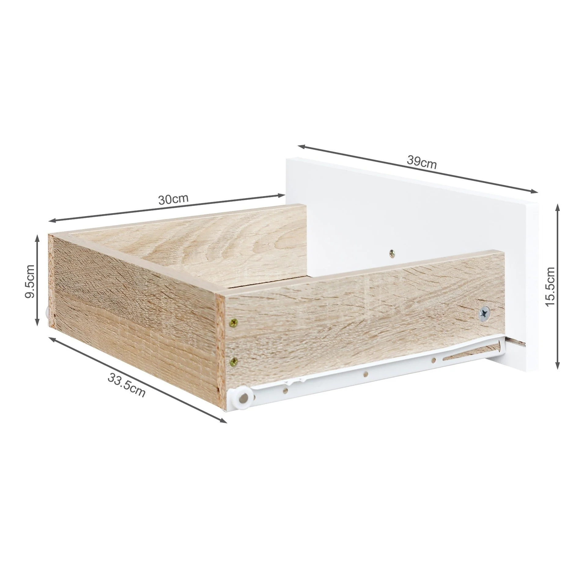 Ellis Bedside Table - Oak + White - Image 10