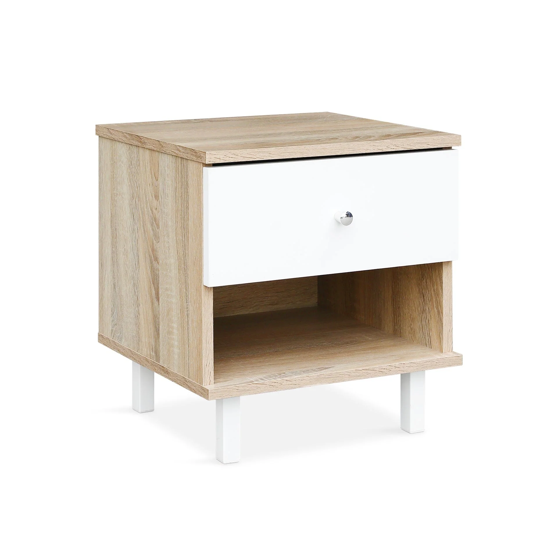 Ellis Bedside Table - Oak + White - Image 7