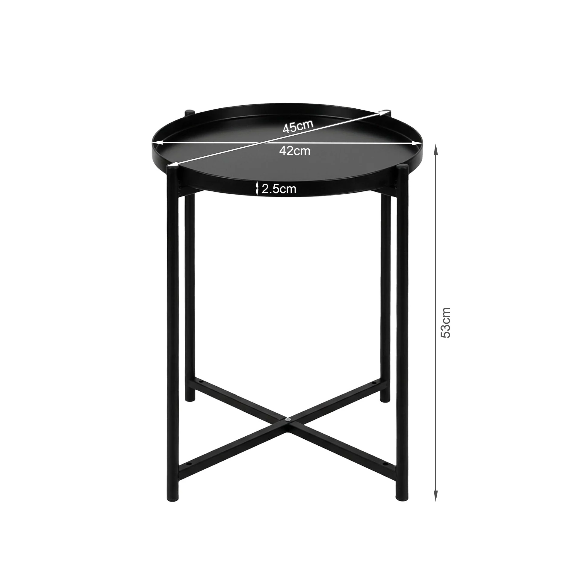 Ellison Round Side Table Coffee Table - Black - Image 12