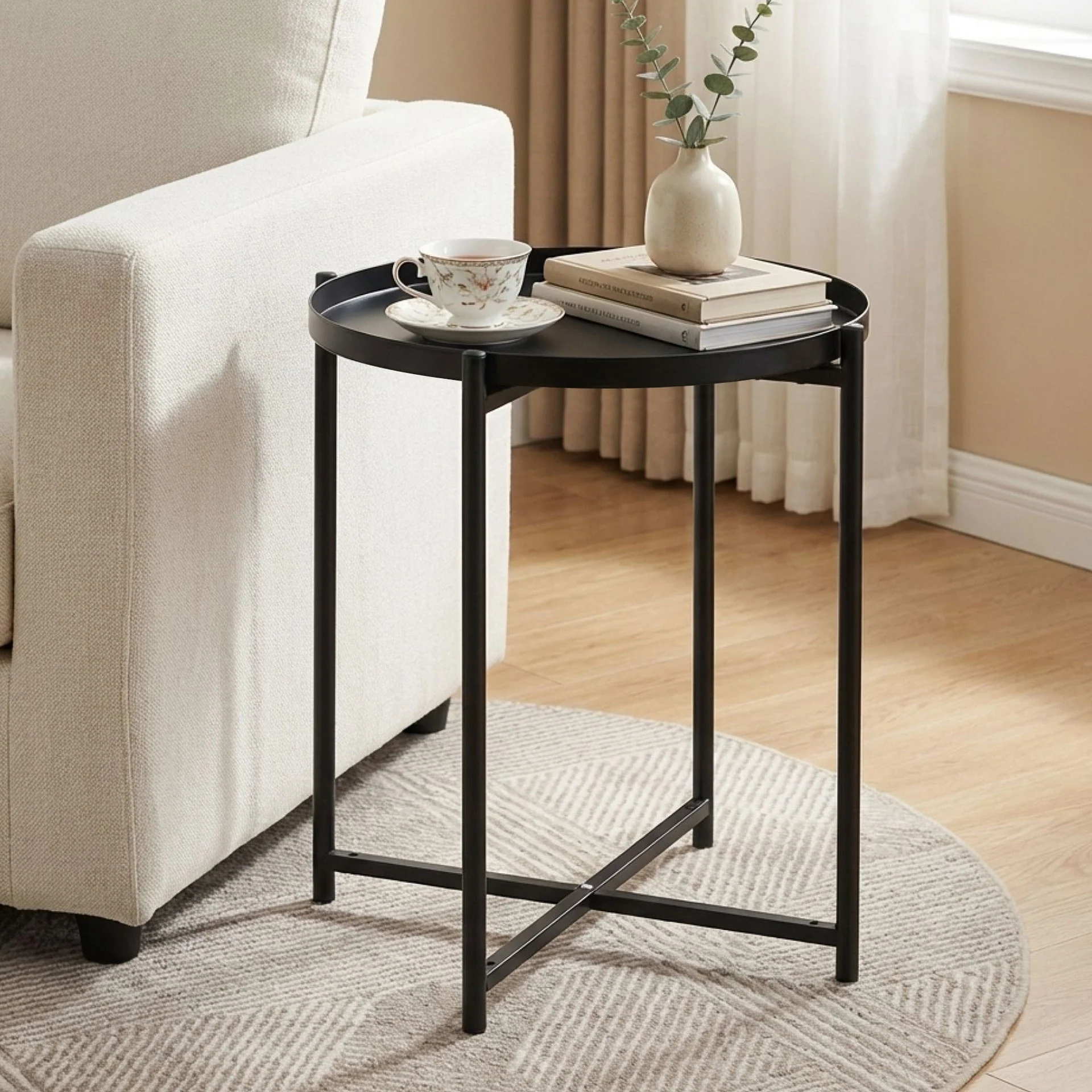 Ellison Round Side Table Coffee Table - Black - Image 3