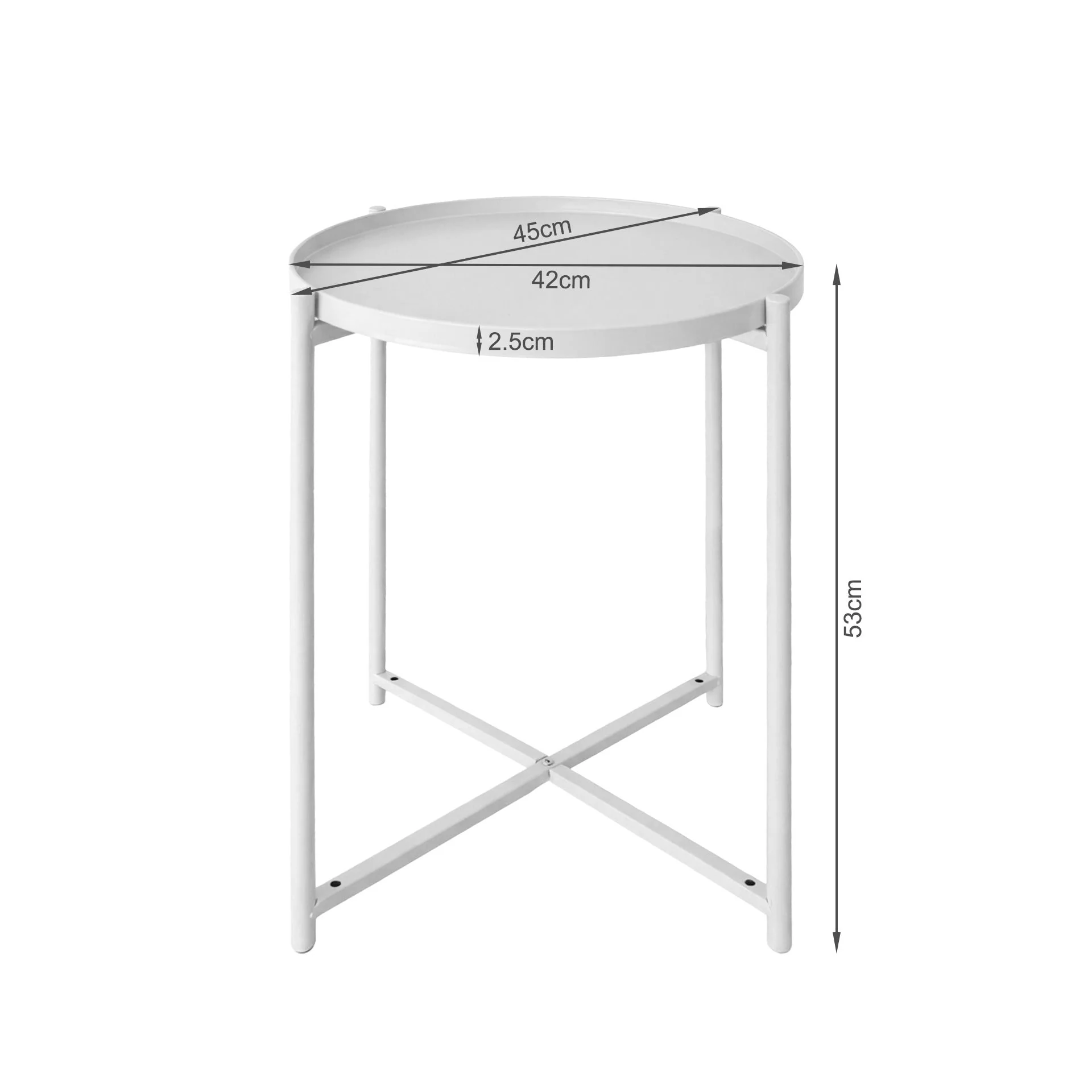 Ellison Round Side Table Coffee Table - White - Image 13