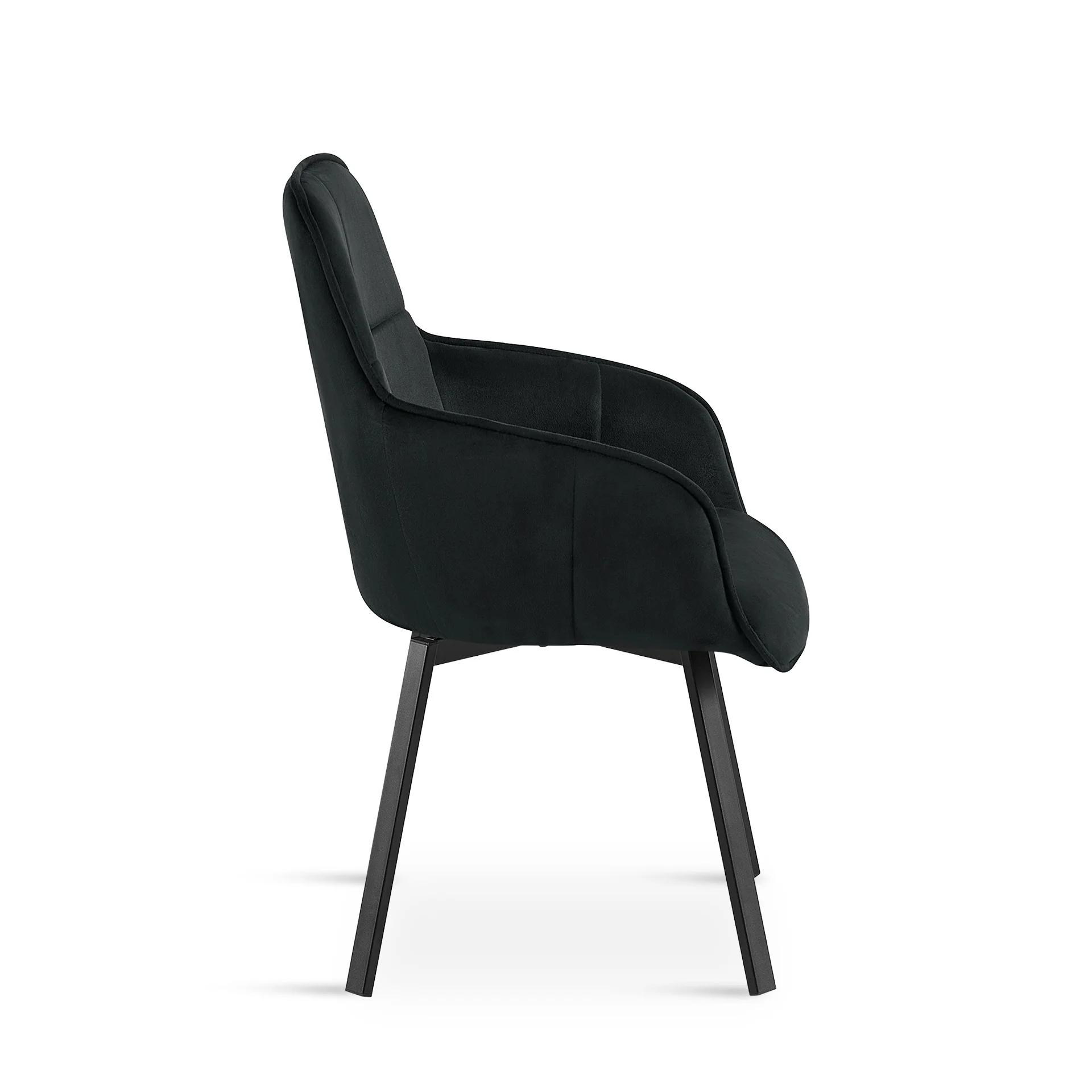 Elora Swivel Velvet Dining Chair - Set of 2 - Black - Image 8