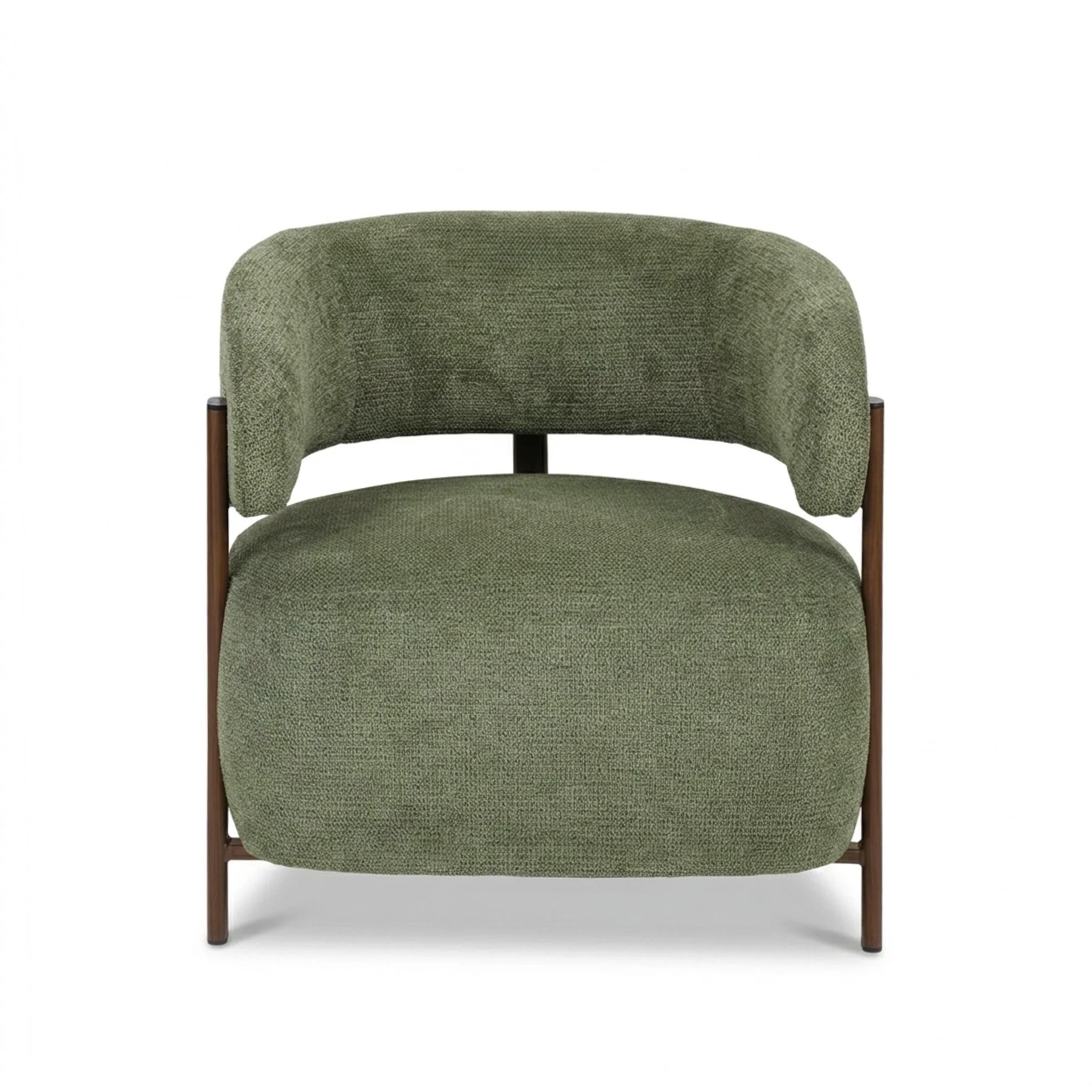 Elow Velvet Armchair - Olive Green - Image 8