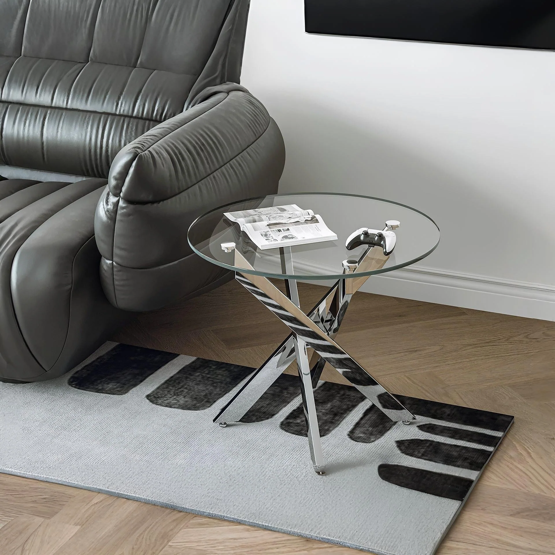 Ember Tempered Glass Round Coffee Table - Image 2