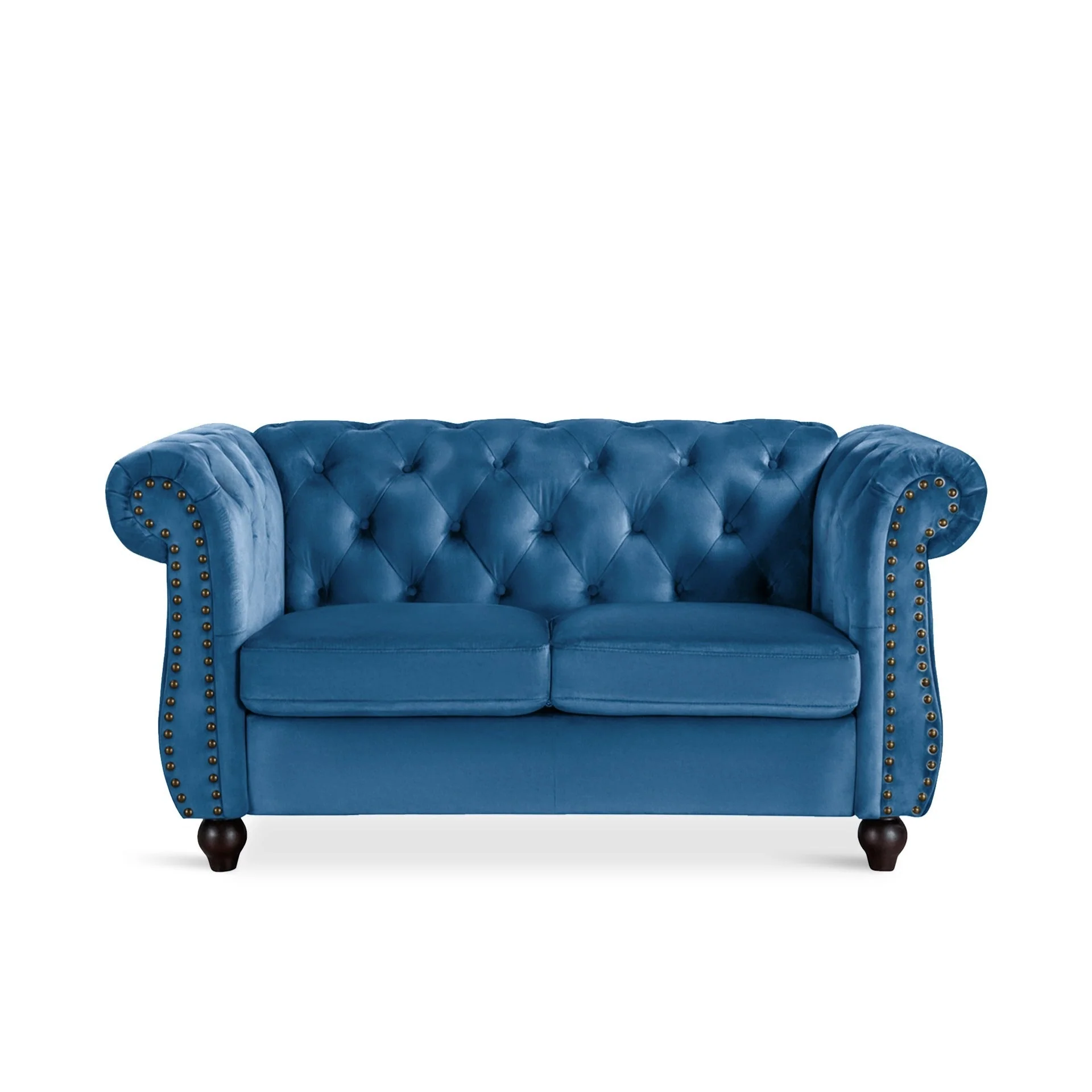 Emily Velvet 2 Seater Sofa – Dark Blue - Image 8