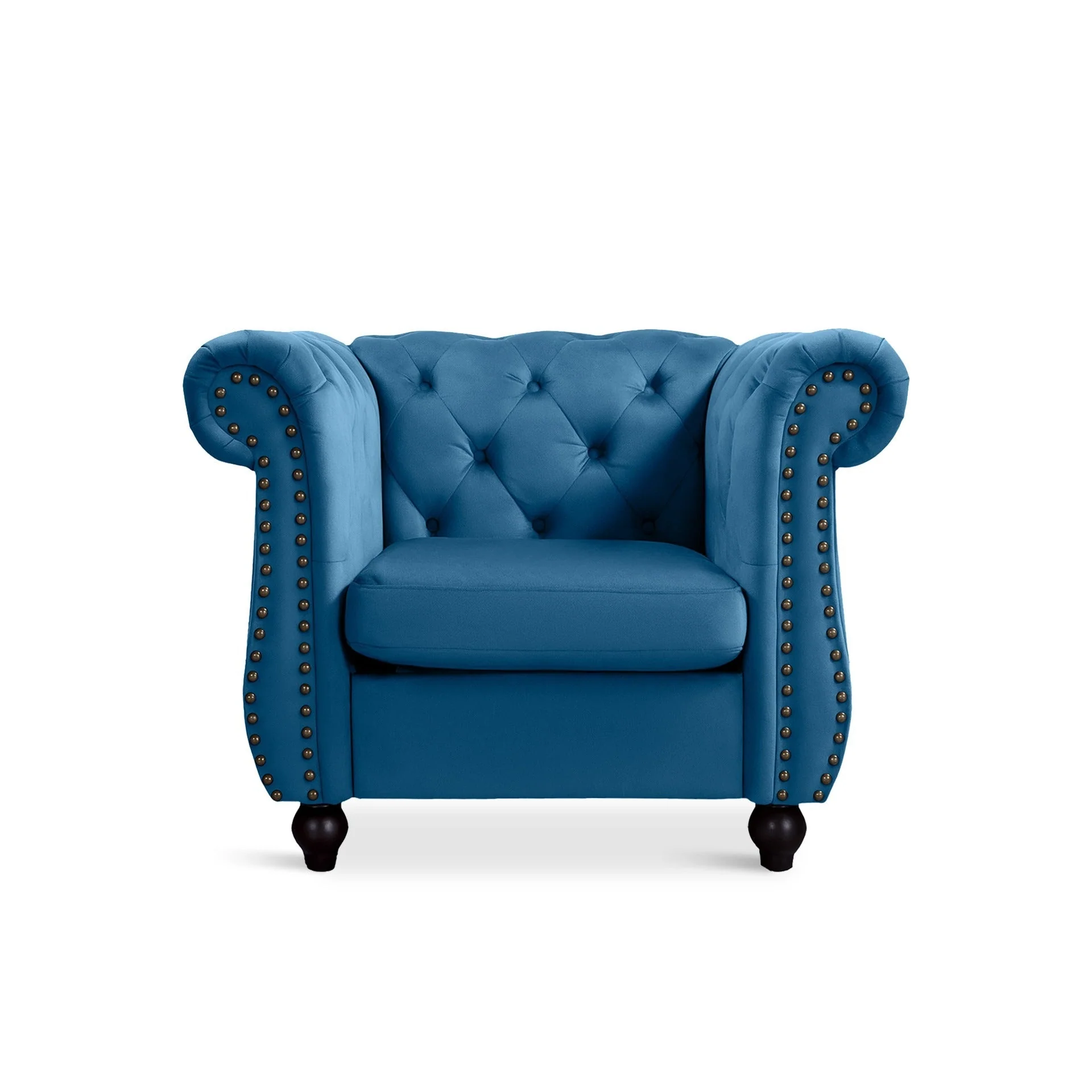 Emily Velvet Occasional Chair – Dark Blue - Image 6