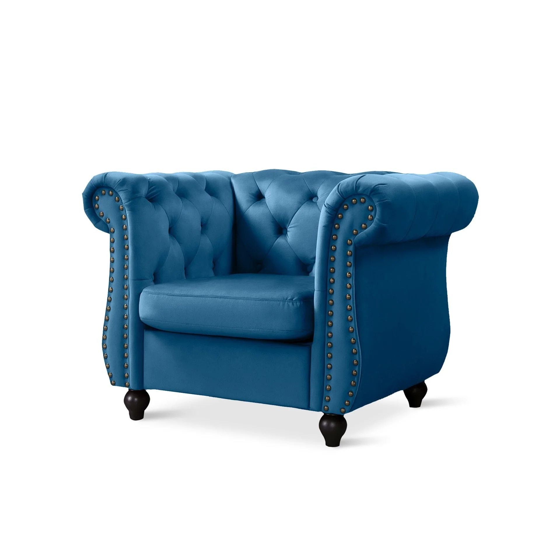 Emily Velvet Occasional Chair – Dark Blue - Image 7