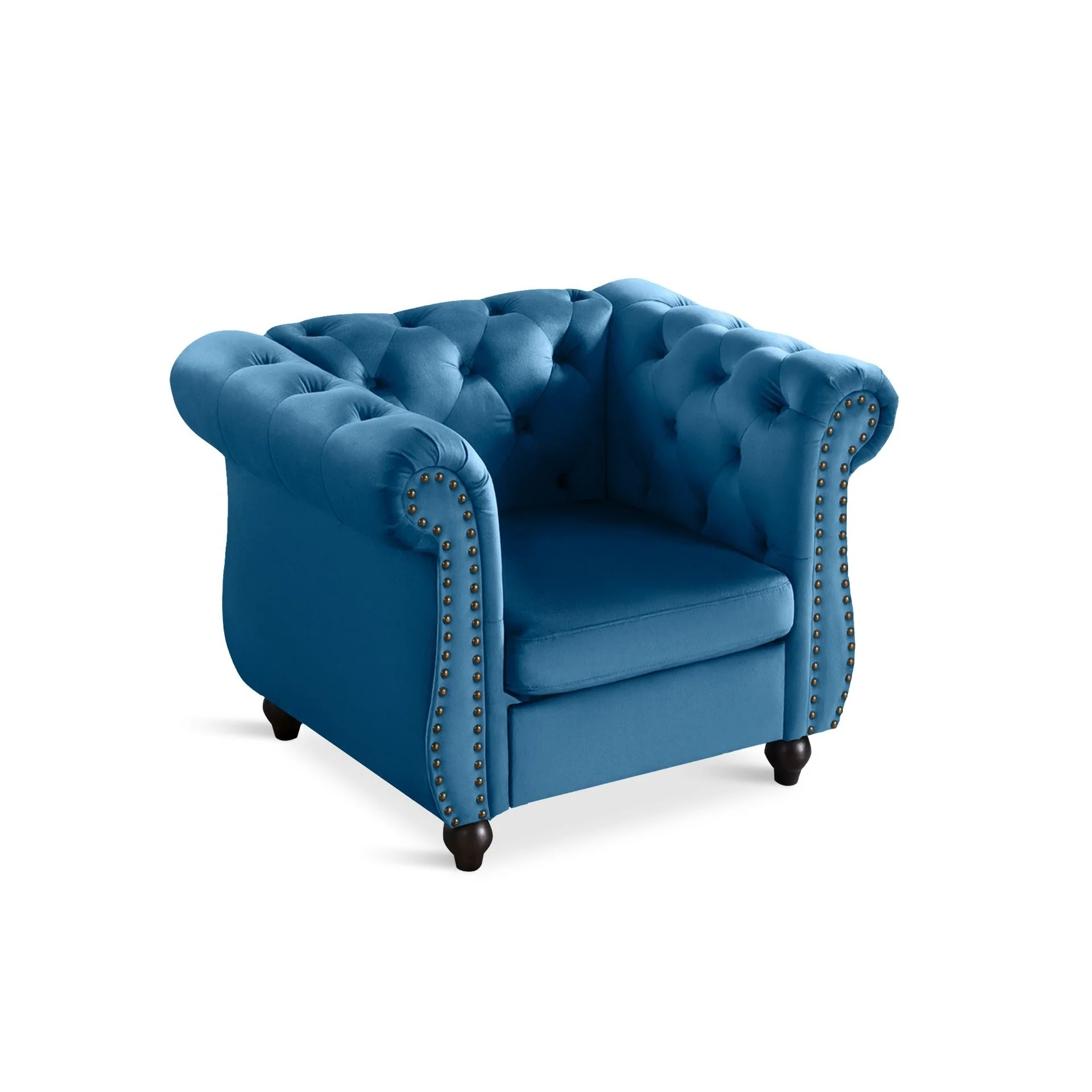 Emily Velvet Occasional Chair – Dark Blue - Image 8