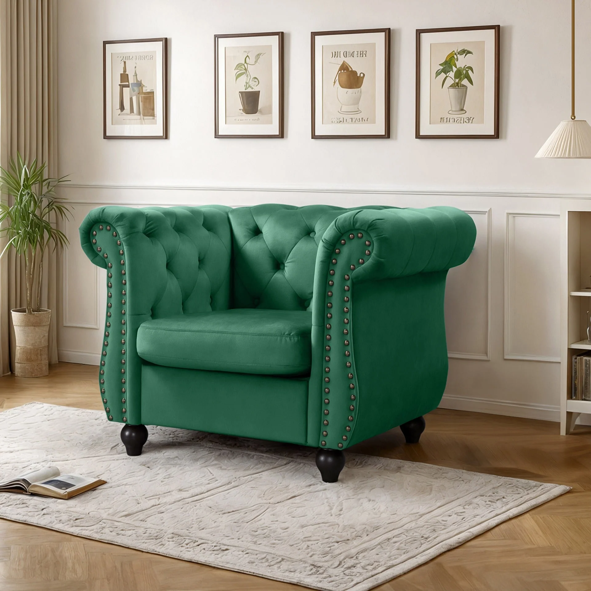 Emily Velvet Occasional Chair - Green