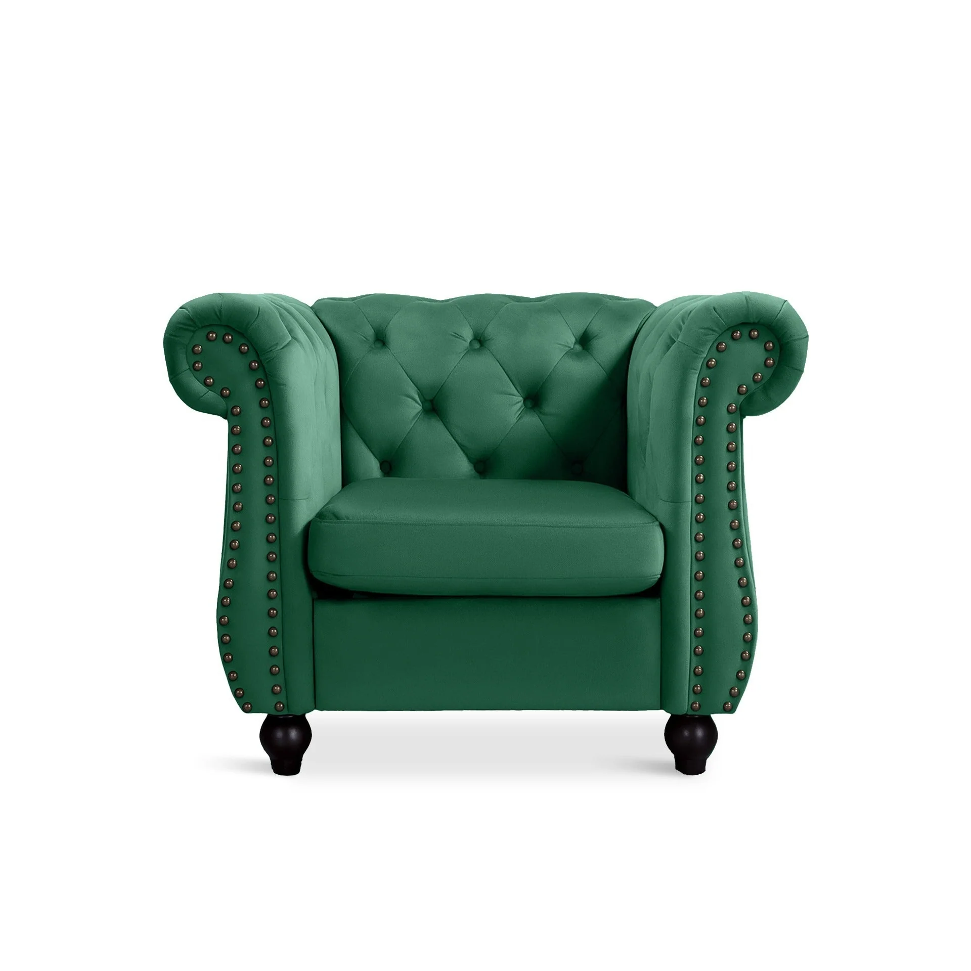 Emily Velvet Occasional Chair - Green - Image 6