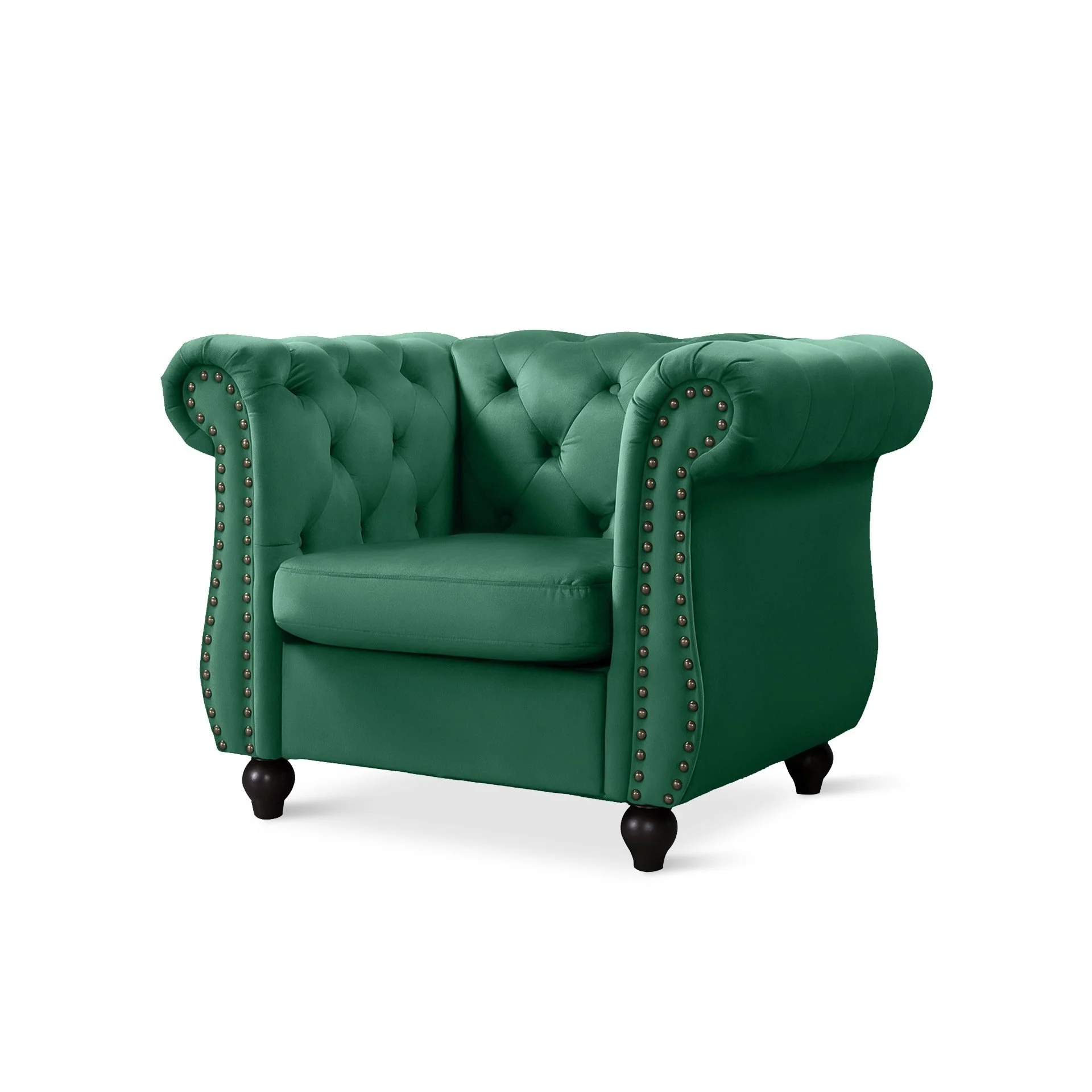 Emily Velvet Occasional Chair - Green - Image 7