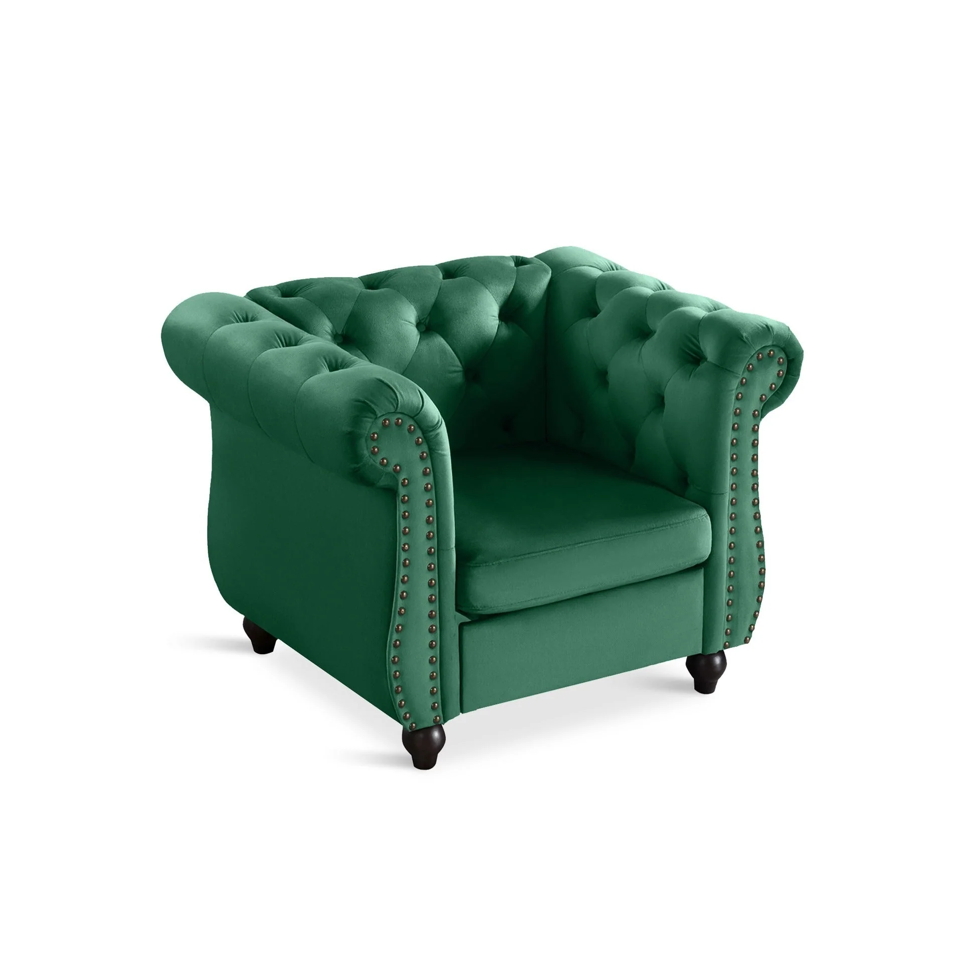 Emily Velvet Occasional Chair - Green - Image 8