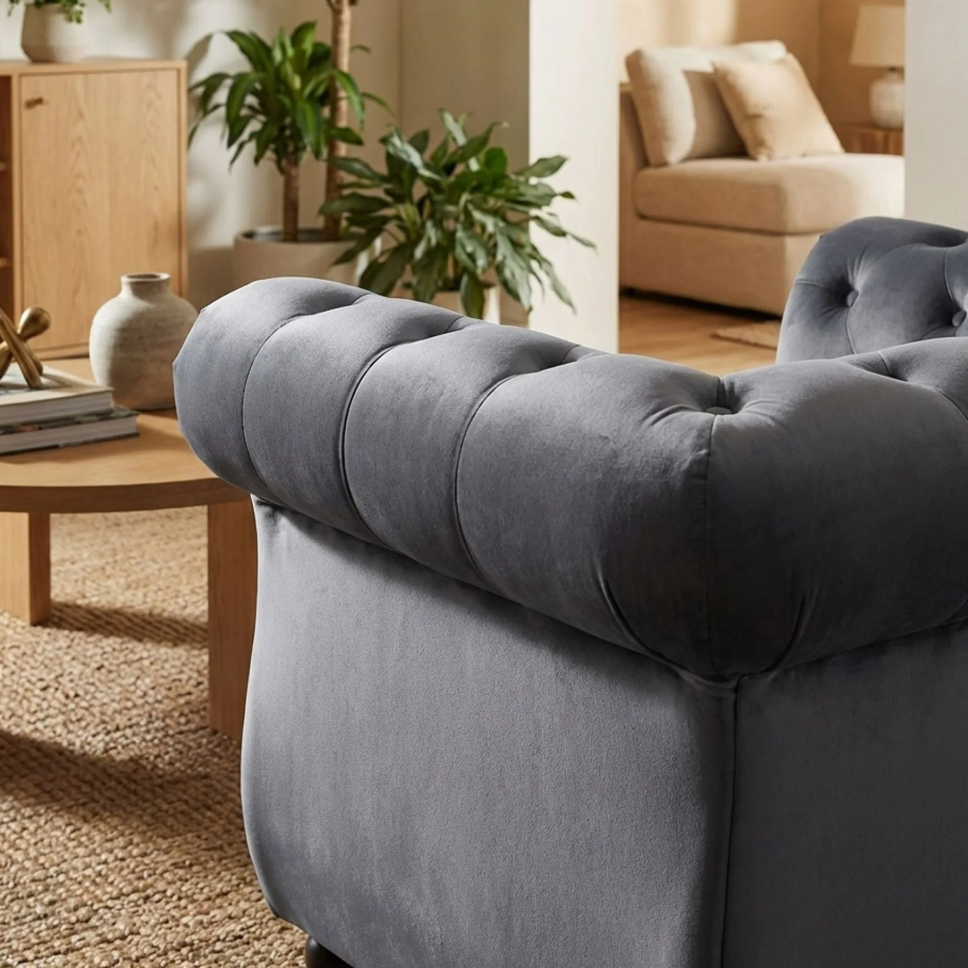Emily Velvet Occasional Chair - Grey - Image 5