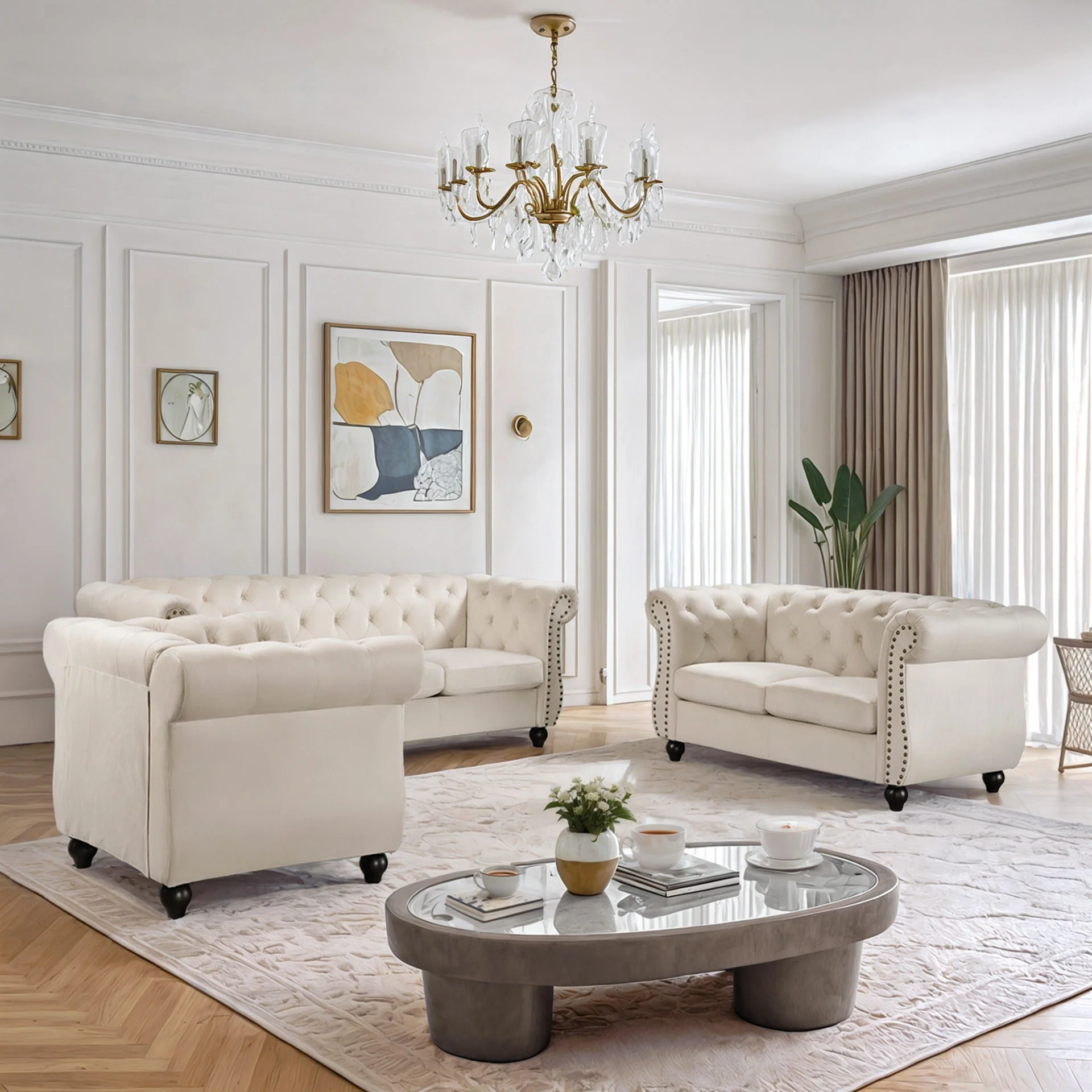 Emily Velvet Occasional Chair - Ivory - Image 5