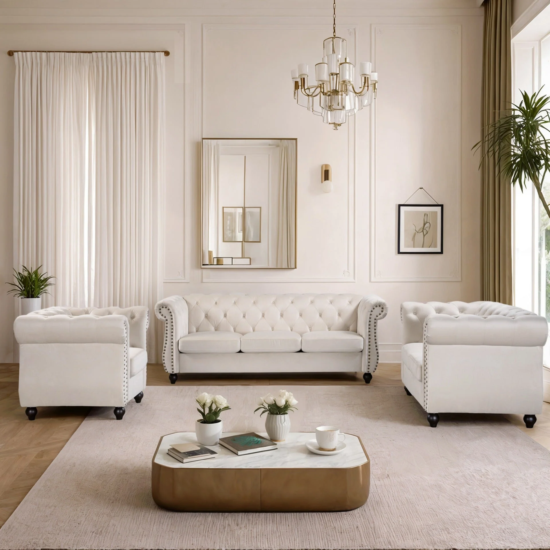 Emily Velvet Occasional Chair - Ivory - Image 6