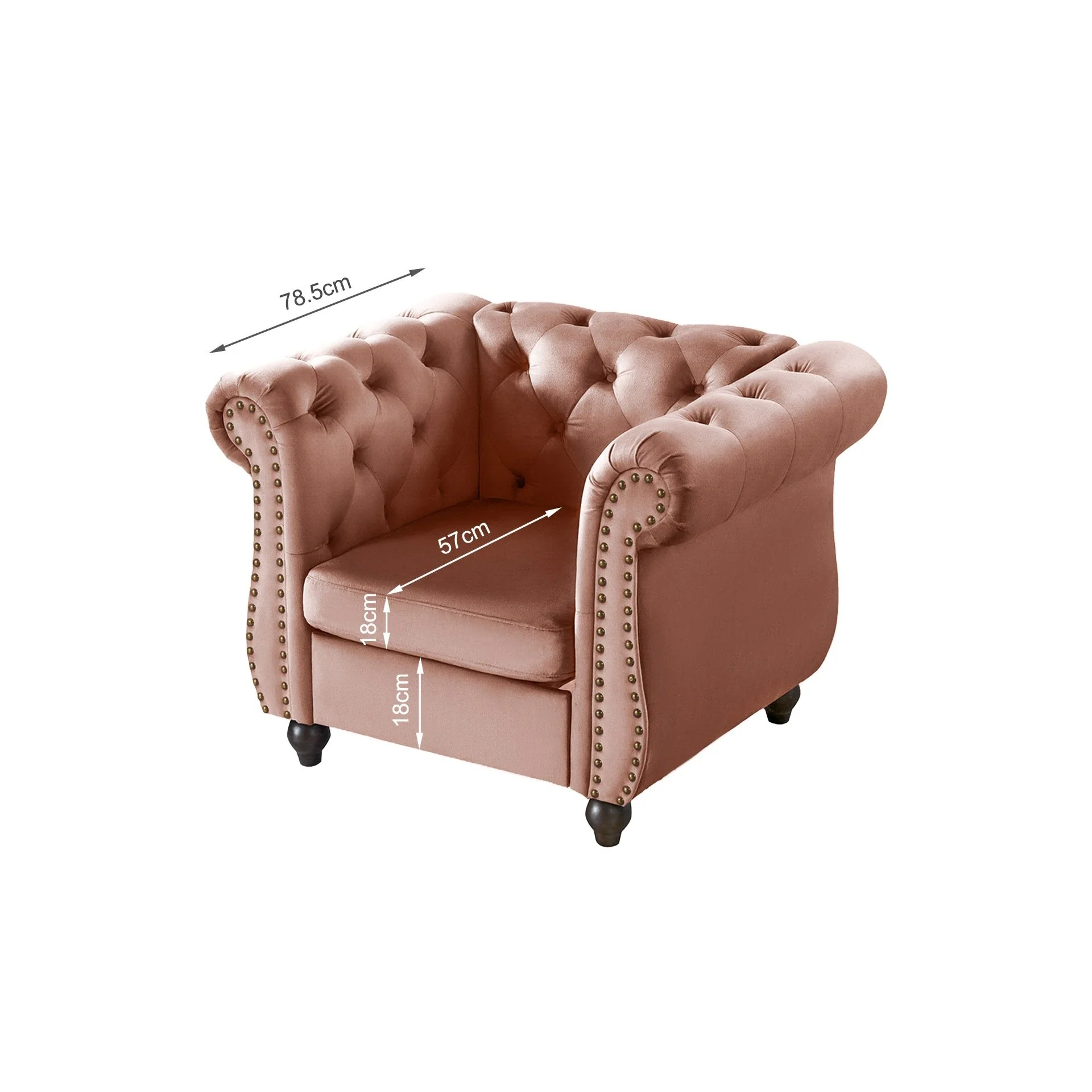 Emily Velvet Occasional Chair – Rose - Image 11