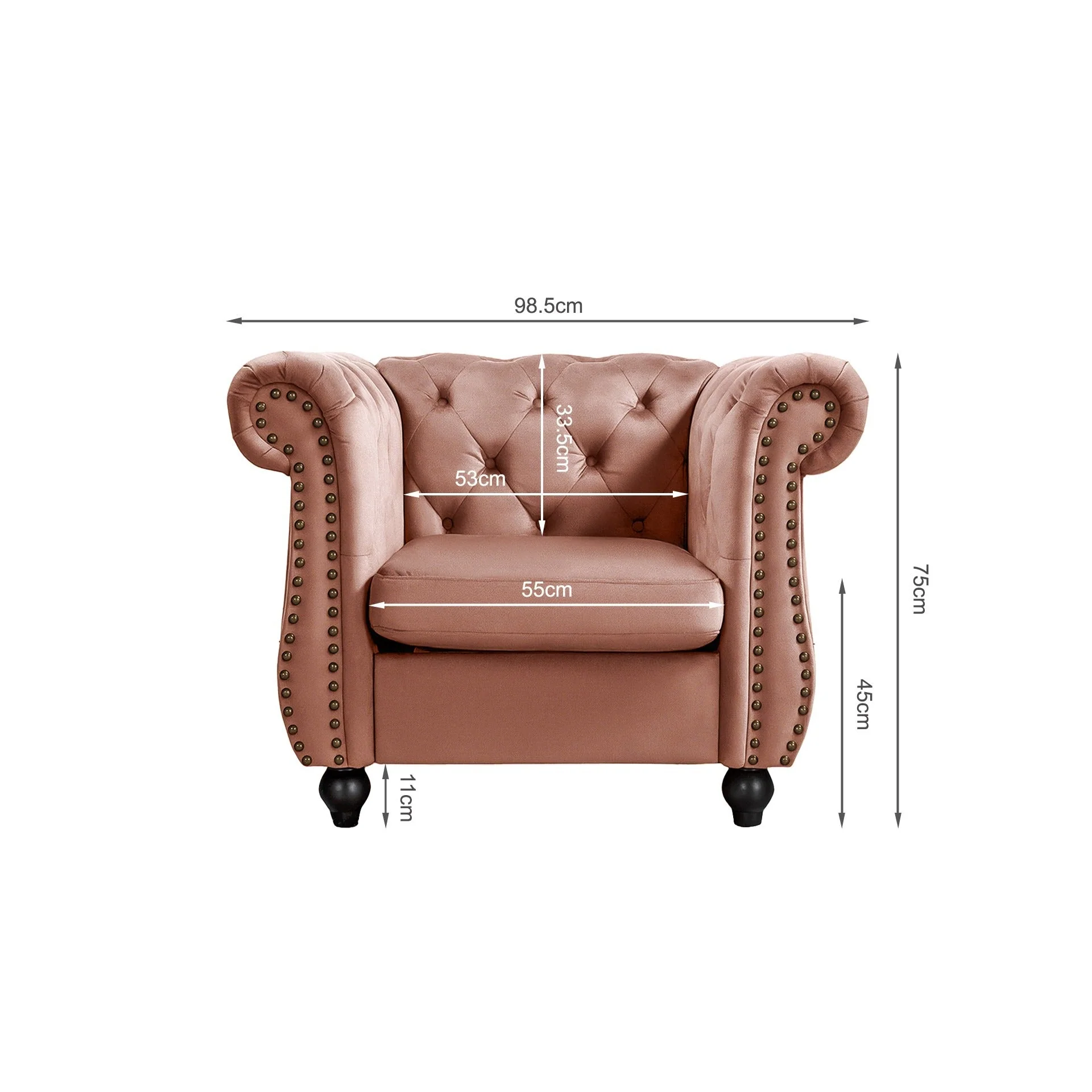 Emily Velvet Occasional Chair – Rose - Image 12