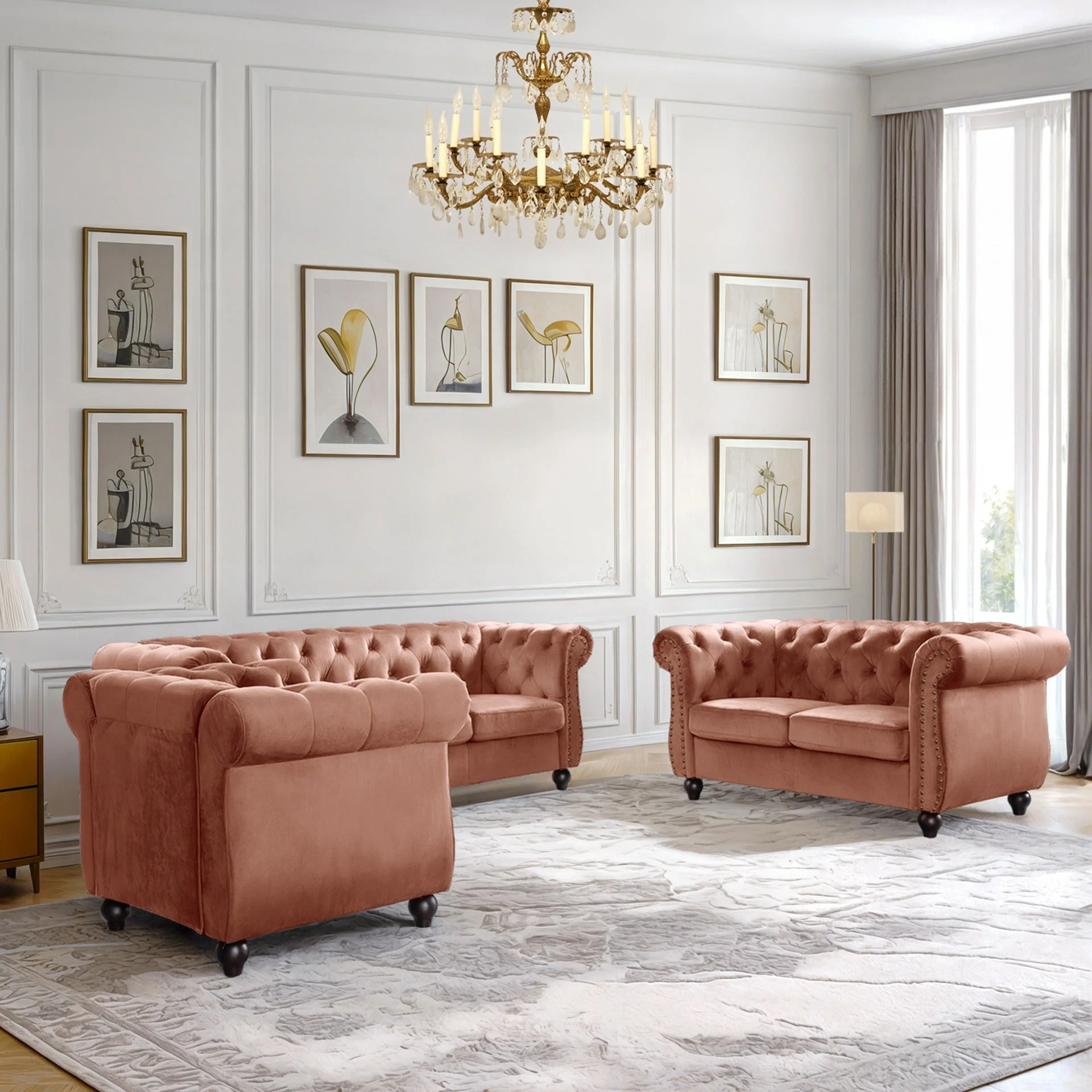Emily Velvet Occasional Chair – Rose - Image 5