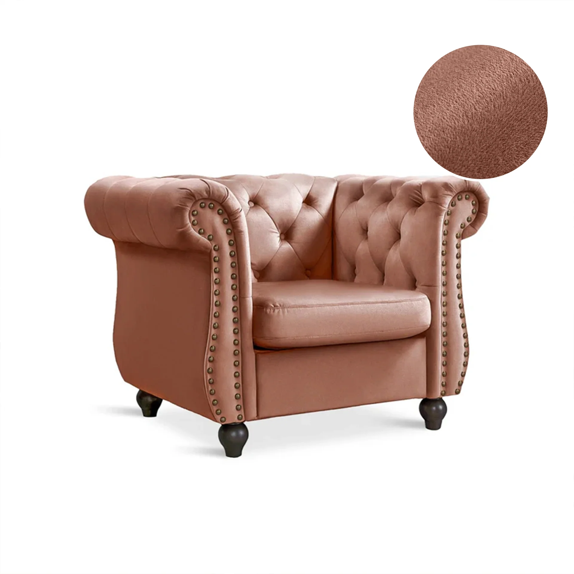 Emily Velvet Occasional Chair – Rose - Image 7