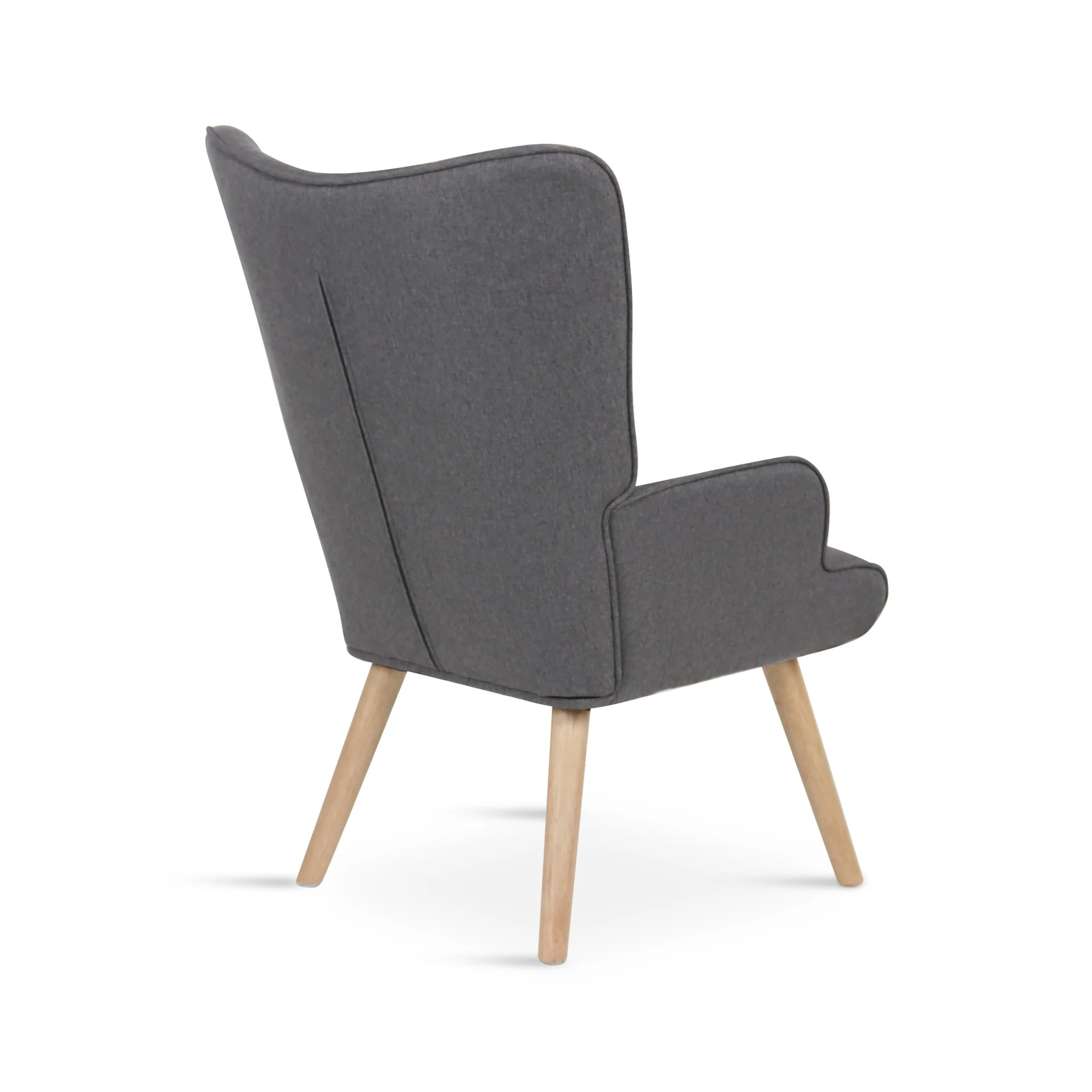 Emma Linen Armchair with Ottoman - Grey - Image 11