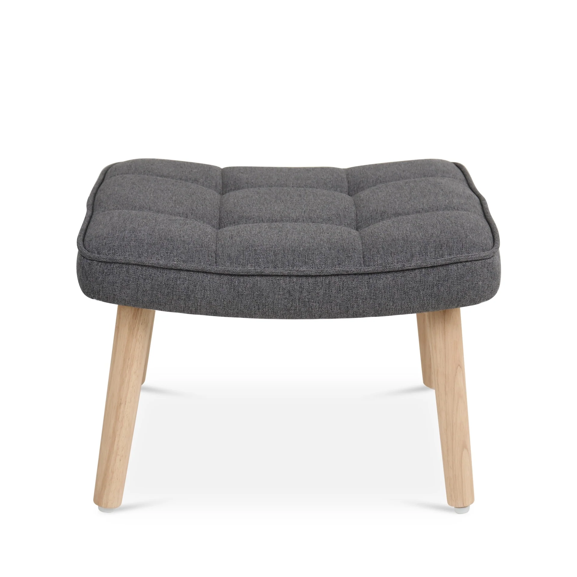 Emma Linen Armchair with Ottoman - Grey - Image 12