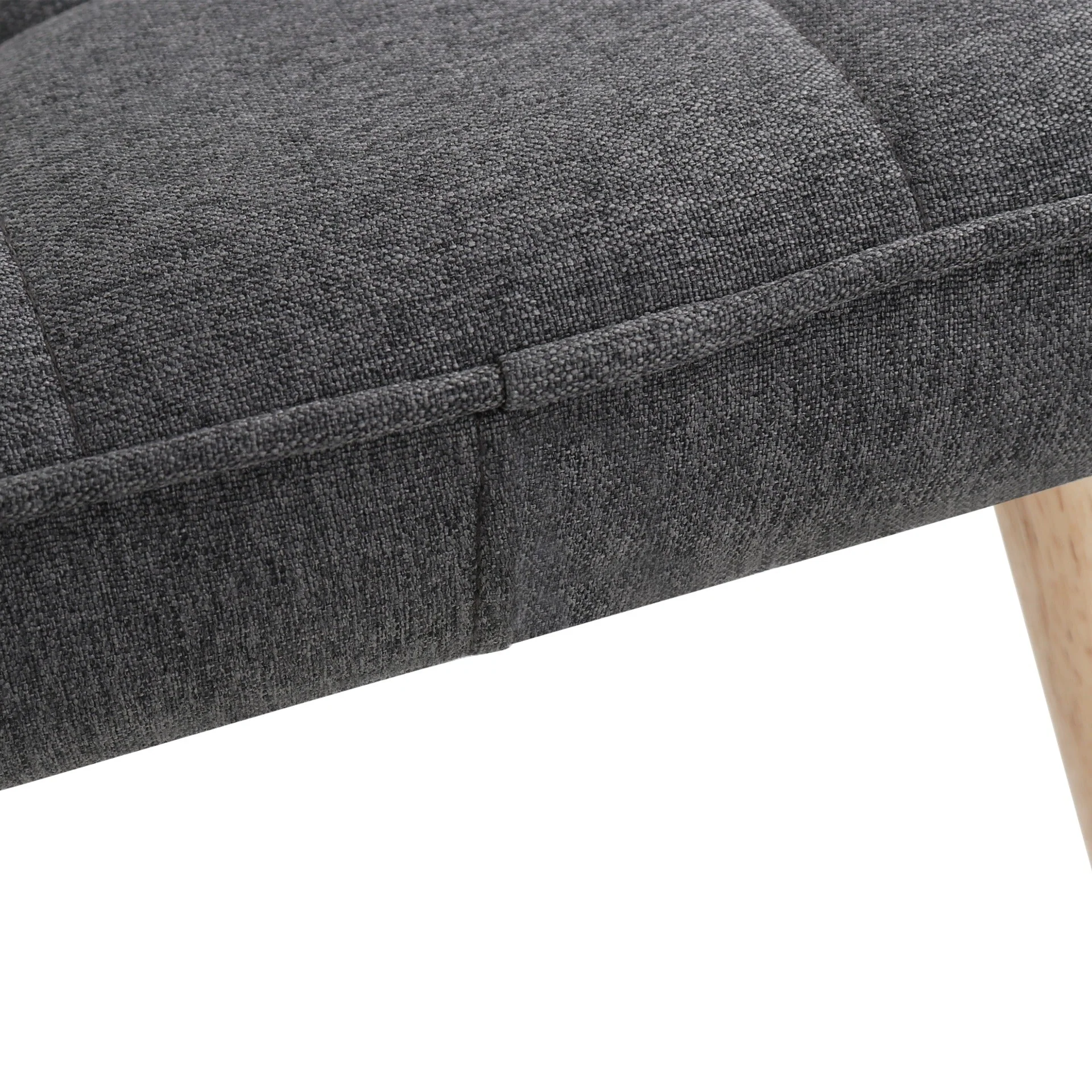 Emma Linen Armchair with Ottoman - Grey - Image 15