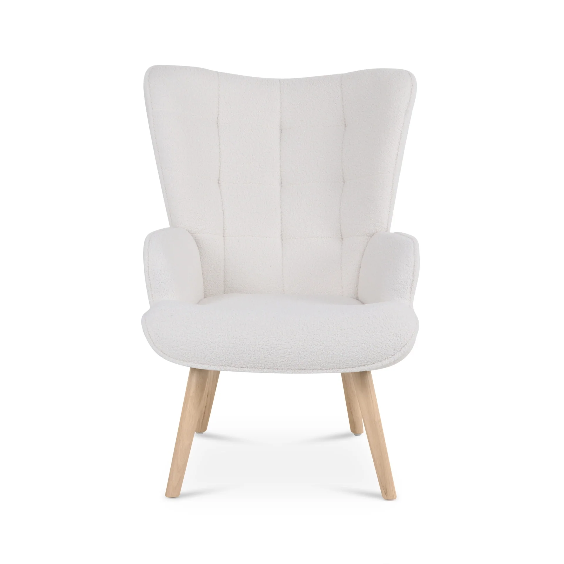 Emma Boucle Armchair with Ottoman - White - Image 11
