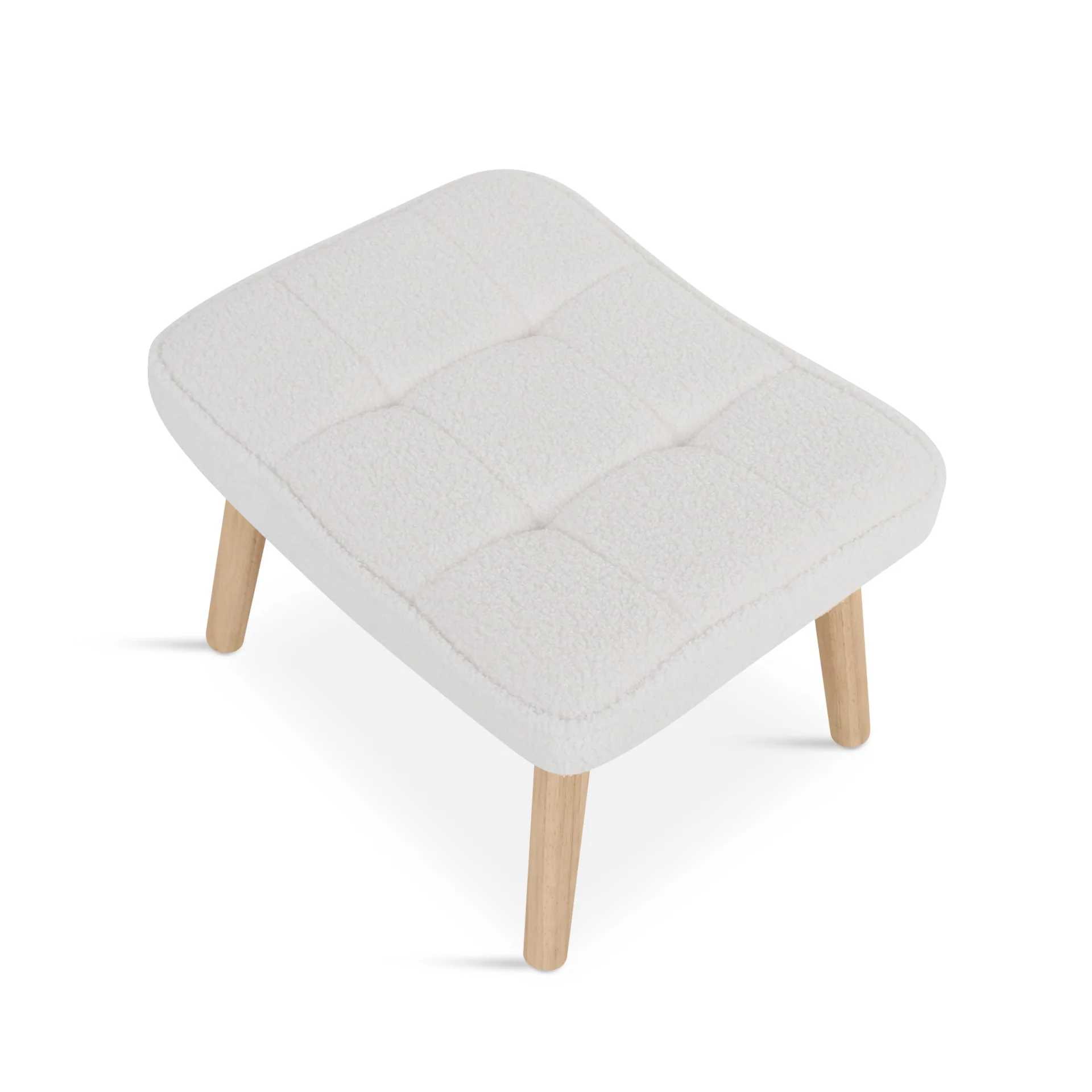 Emma Boucle Armchair with Ottoman - White - Image 13