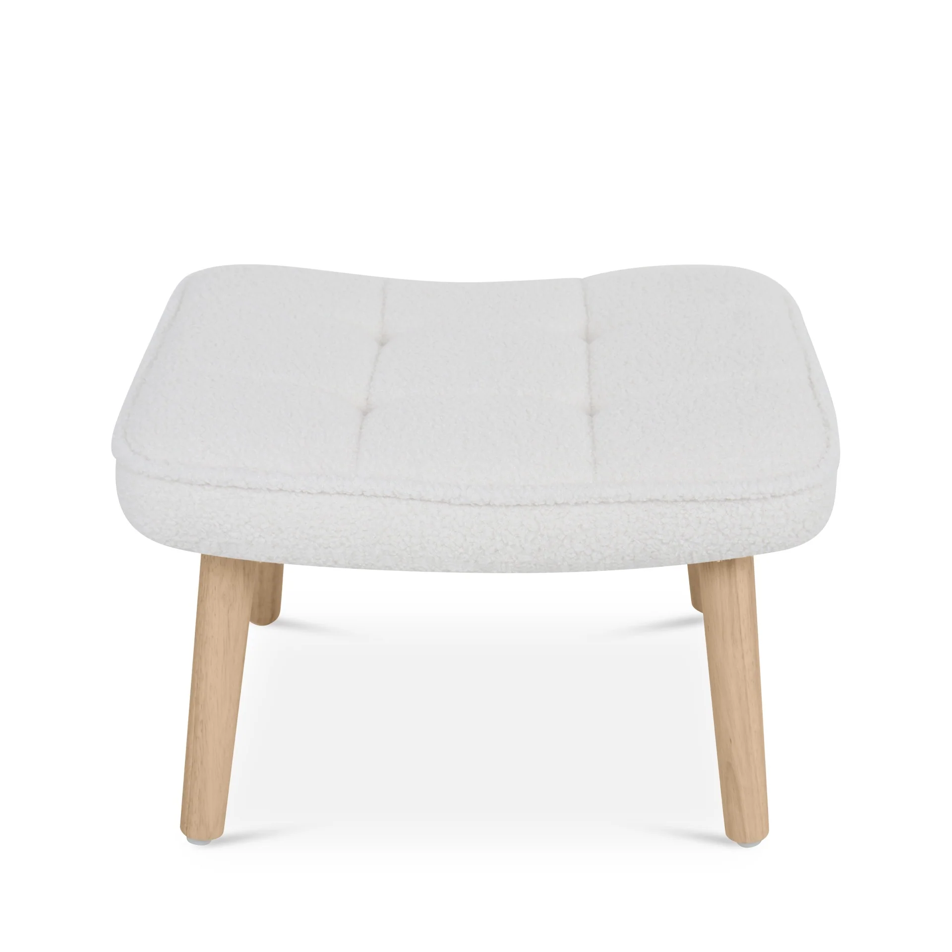 Emma Boucle Armchair with Ottoman - White - Image 14